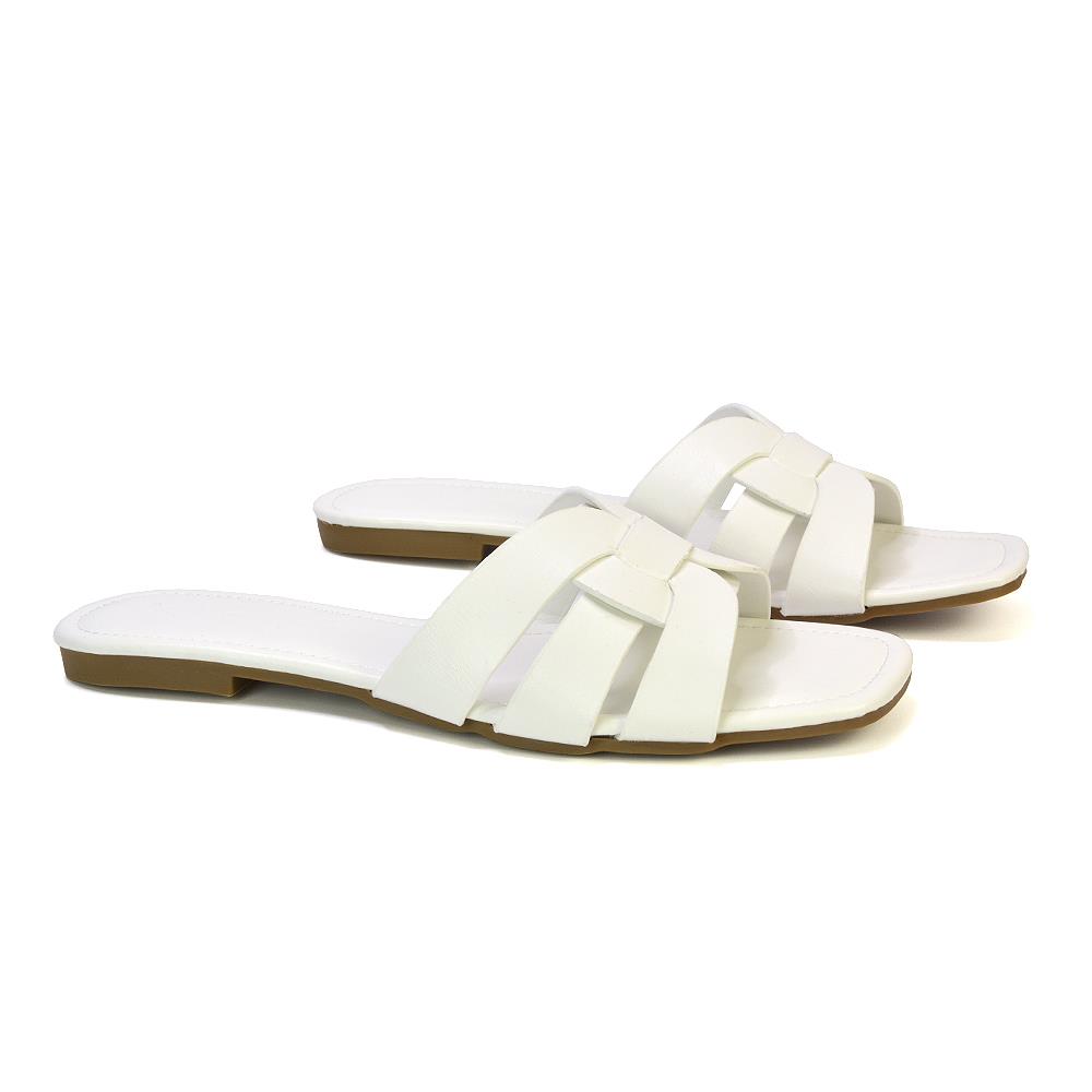 Women's Flat Slide Sandals Casual Slip On Summer Holiday Slider Size 3-8 - Picture 45 of 45