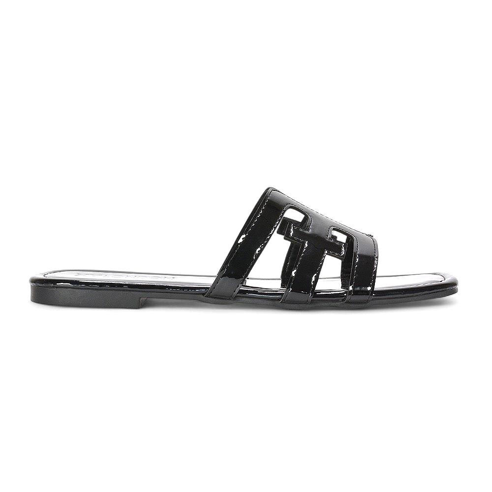 Women's Cut Out Slider Ladies Flat Slip On Holiday Casual Strappy Mule Sandals - Picture 7 of 35