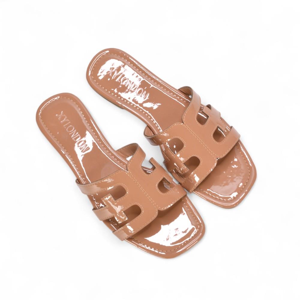 Women's Cut Out Slider Ladies Flat Slip On Holiday Casual Strappy Mule Sandals - Picture 31 of 35