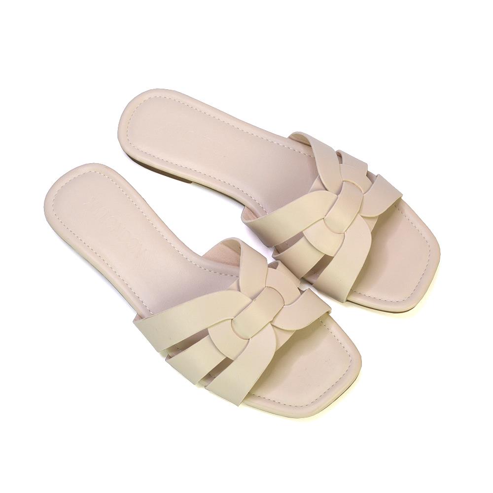 Women's Flat Slide Sandals Casual Slip On Summer Holiday Slider Size 3-8 - Picture 18 of 45