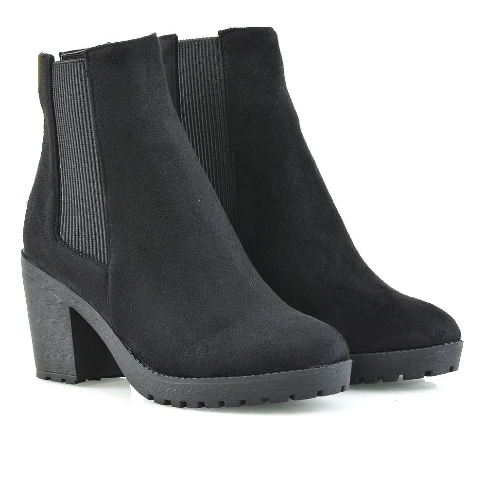 New Womens Chelsea Ankle Boots Chunky 