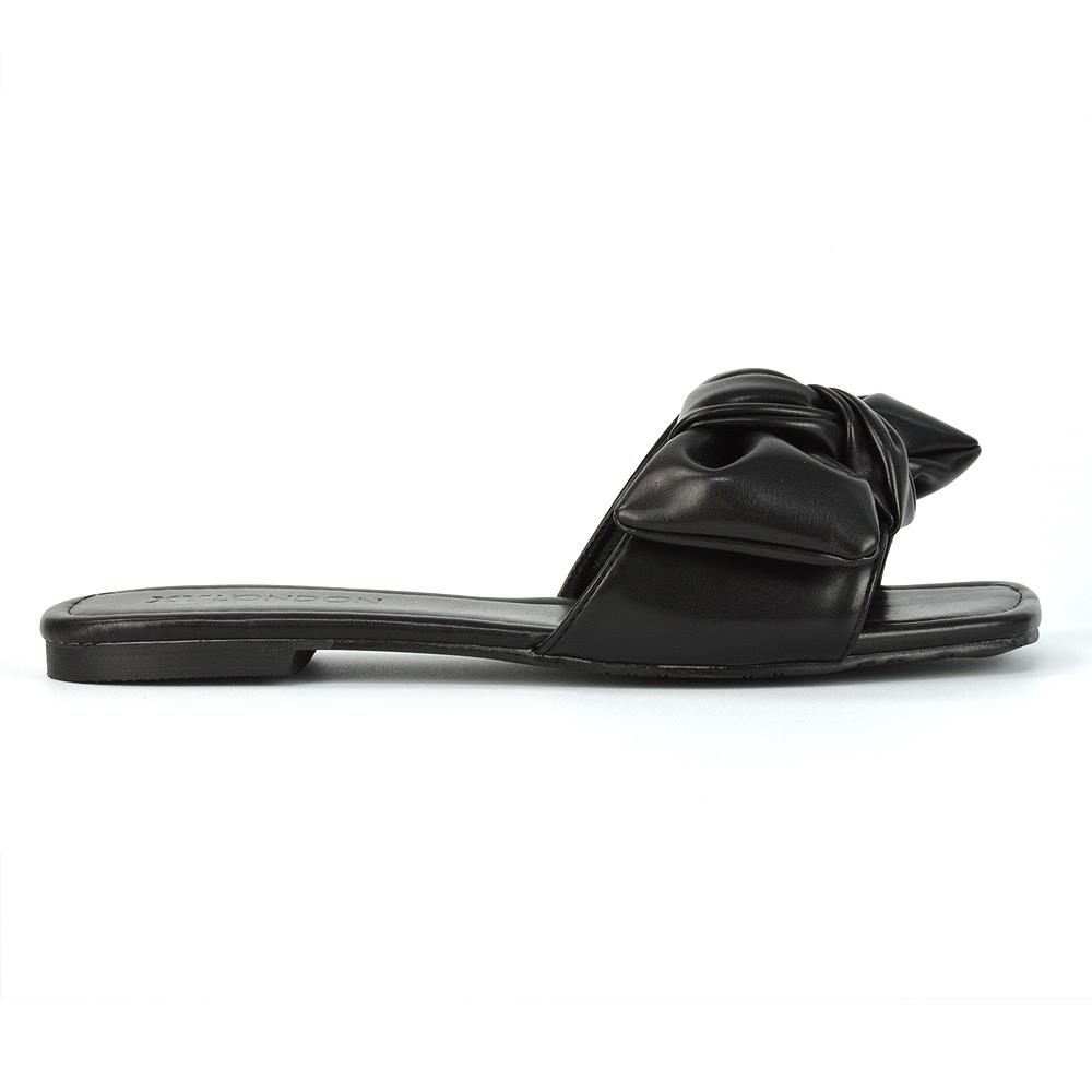 Womens Slip On Sliders Ladies Flat Casual Bow Flip Flops Mule Sandals Size Size - Picture 7 of 31