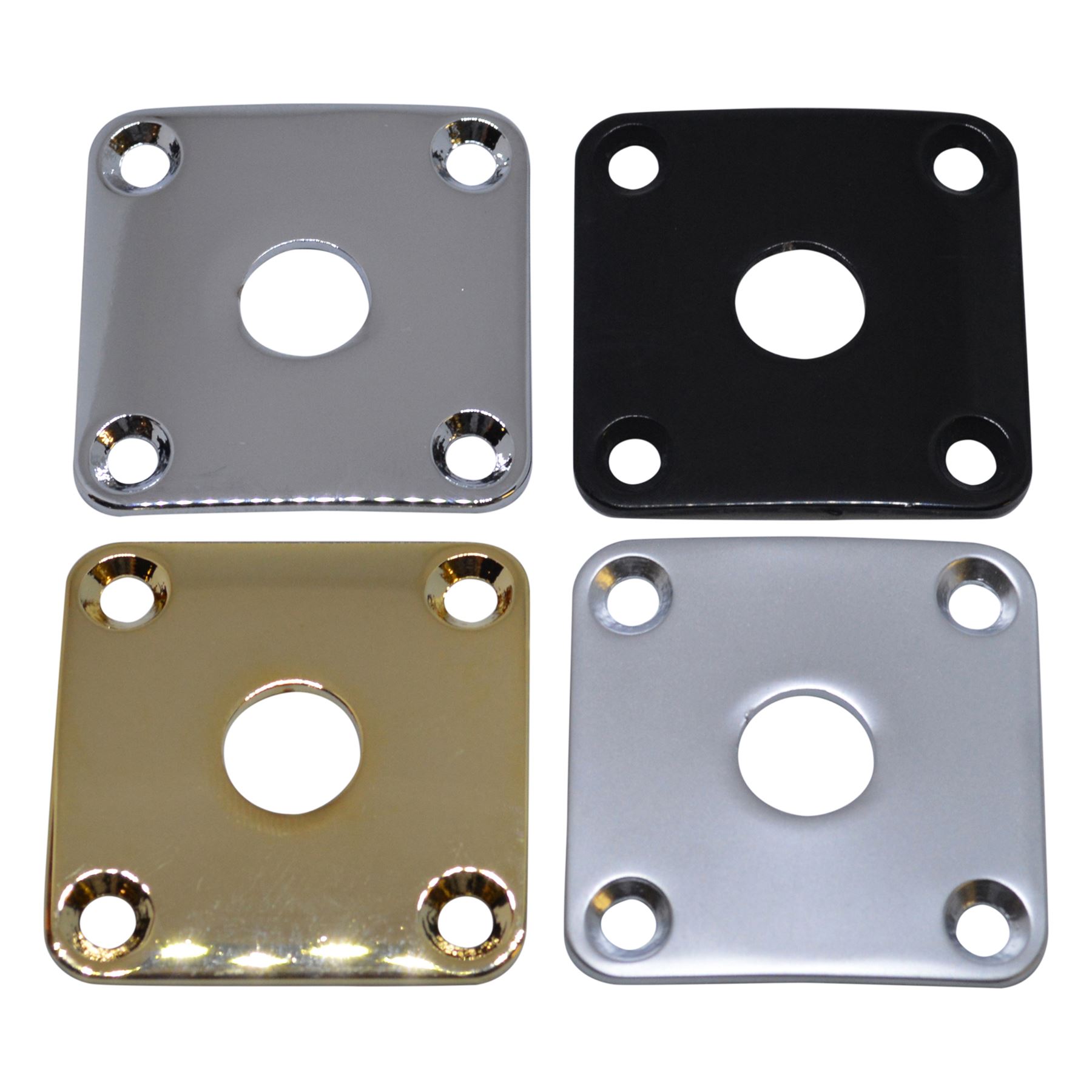 NICKEL METAL JACK PLATE FOR GIBSON LES PAUL GUITAR SQUARE CURVED W//SCREWS *NEW*