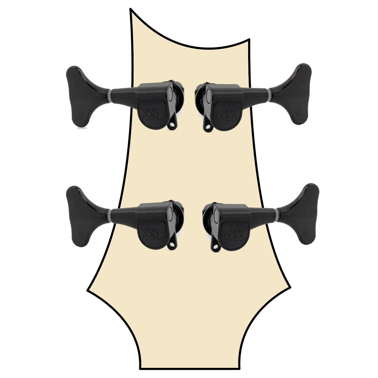 4 x Wilkinson WJB650 Bass Tuners Machine Heads 2L 2R - Picture 3 of 14