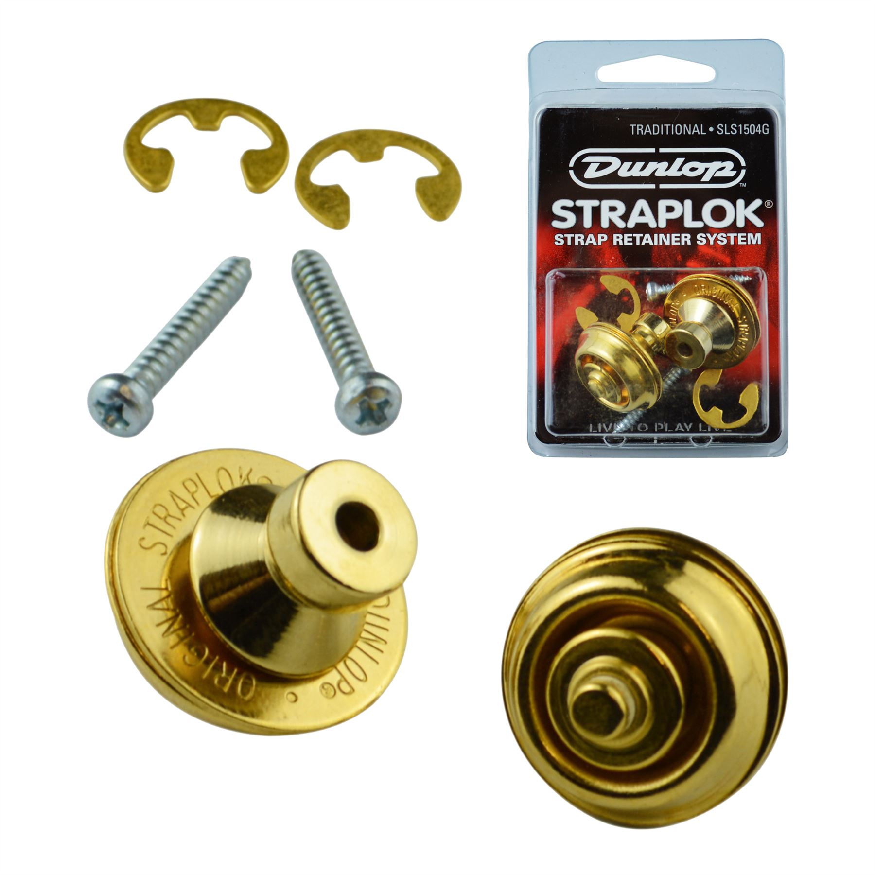 Dunlop Guitar Mount Straplocks Locking Strap Buttons (Traditional