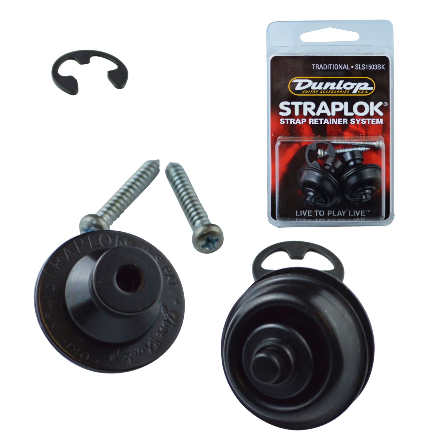 Dunlop Guitar Mount Straplocks Locking Strap Buttons (Traditional