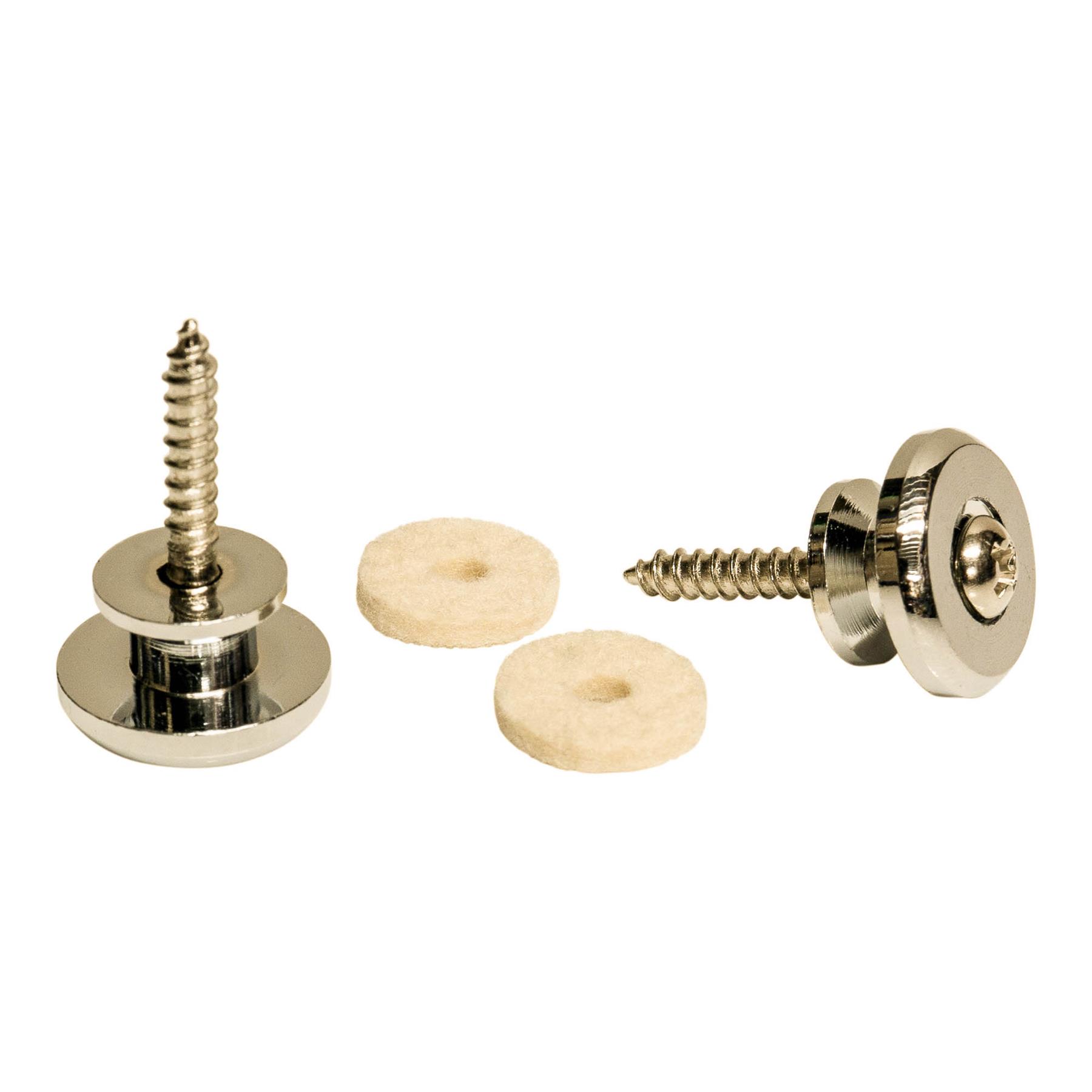 Strap Buttons Pins x 2 for Acoustic/Electric Guitar, Screws + Felts