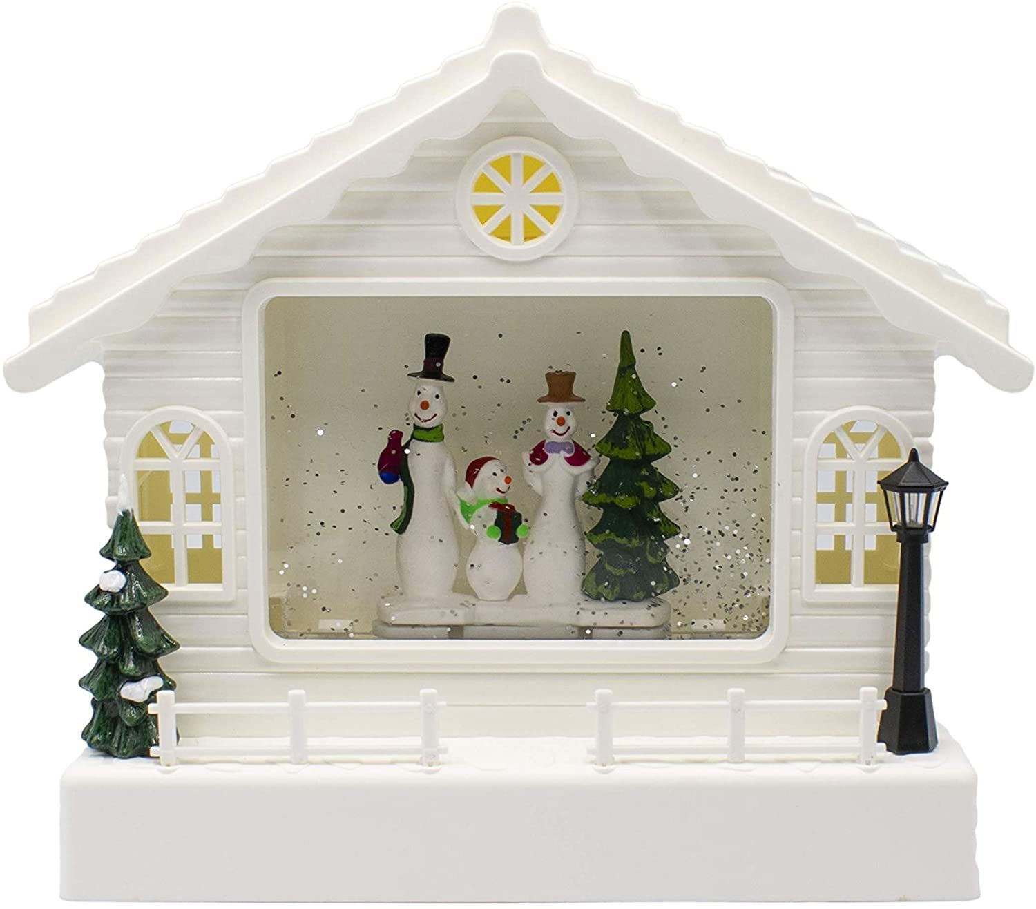 LED HOUSE LUZ EFECTO BRILLO GLOBO DE NIEVE NAVIDAD SANTA ESCENA MUÑECO DE NIEVE - Imagen 9 de 9
