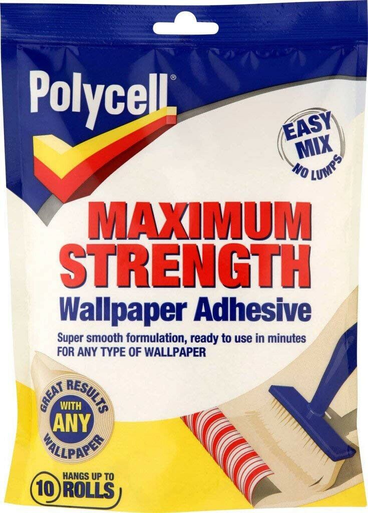 POLYCELL MAXIMUM STRENGTH Wallpaper Smooth Adhesive Paste Multi Purpose