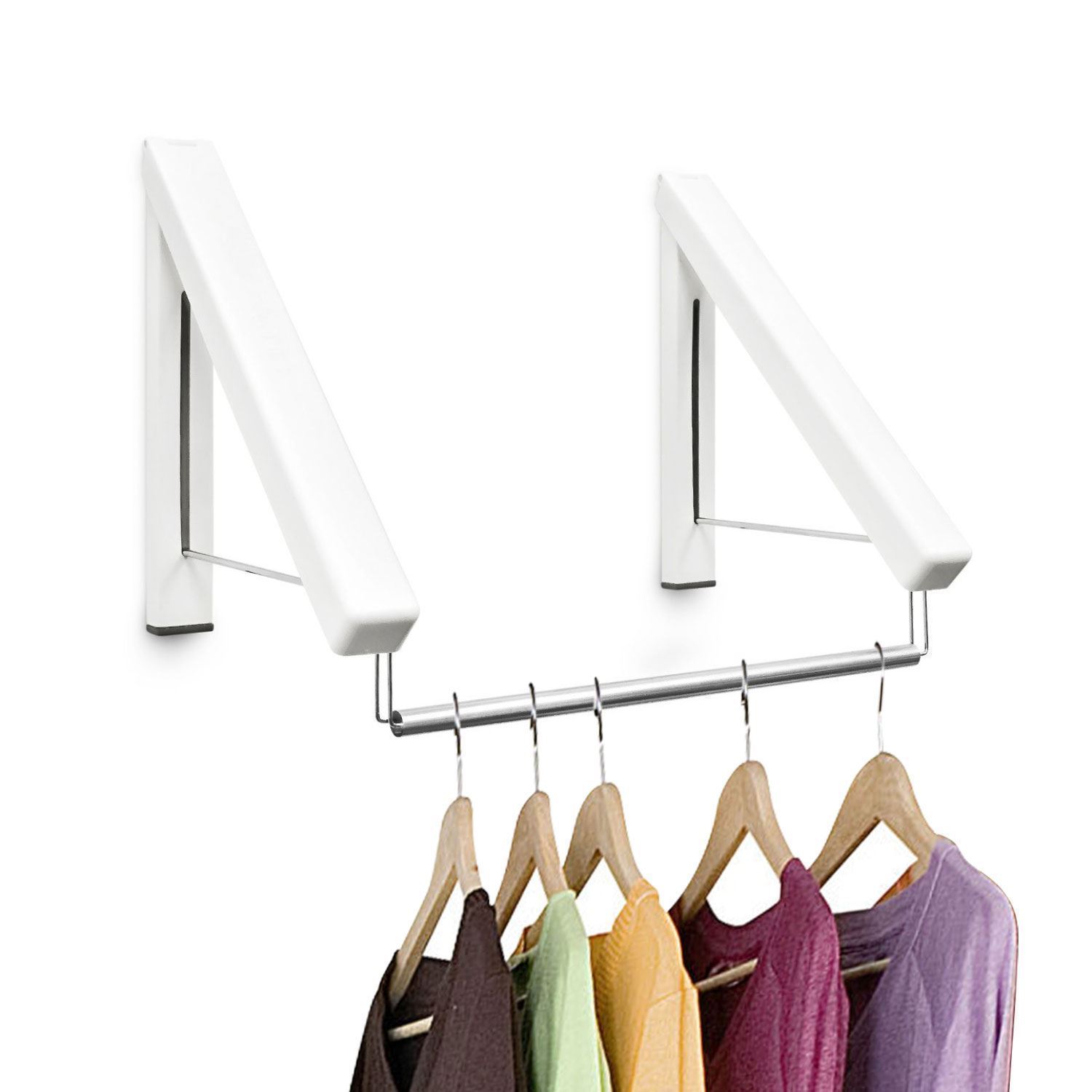 HEAVY DUTY STAINLESS STEEL FOLDING WALL HANGER CLOTHES HANGING STORAGE
