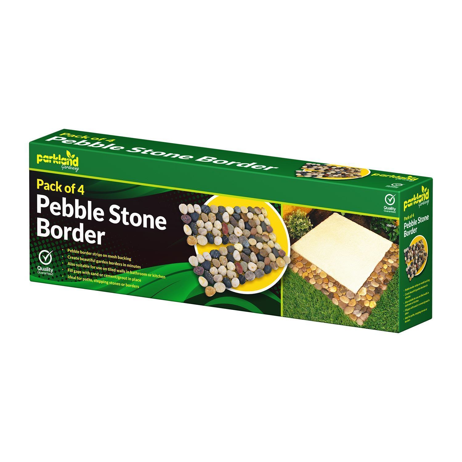 PK OF 4 PEBBLE BORDER GARDEN PLANT LAWN EDGING STONE STRIPS BATHROOM