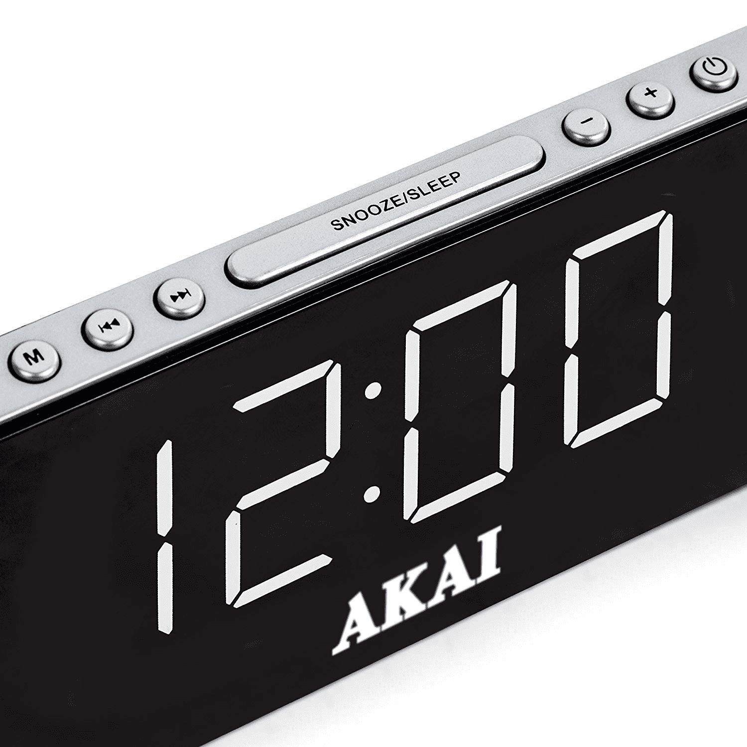 AKAI ALARM CLOCK RADIO WITH JUMBO LED SCREEN AM/FM MAINS BATTERY