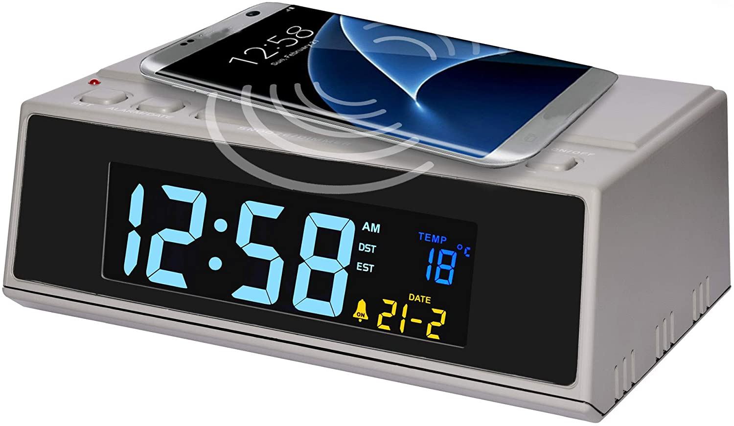 ACCTIM WIRELESS/USB SMARTPHONE PHONE CHARGING POWER PAD HUB ALARM CLOCK - Picture 2 of 5