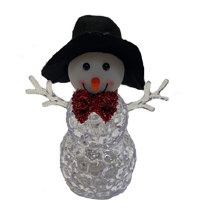 MUÑECO DE NIEVE BRILLANTE CON LUZ LED MULTICOLOR CON SOMBRERO DECORACIÓN NAVIDAD NAVIDAD - Imagen 8 de 14