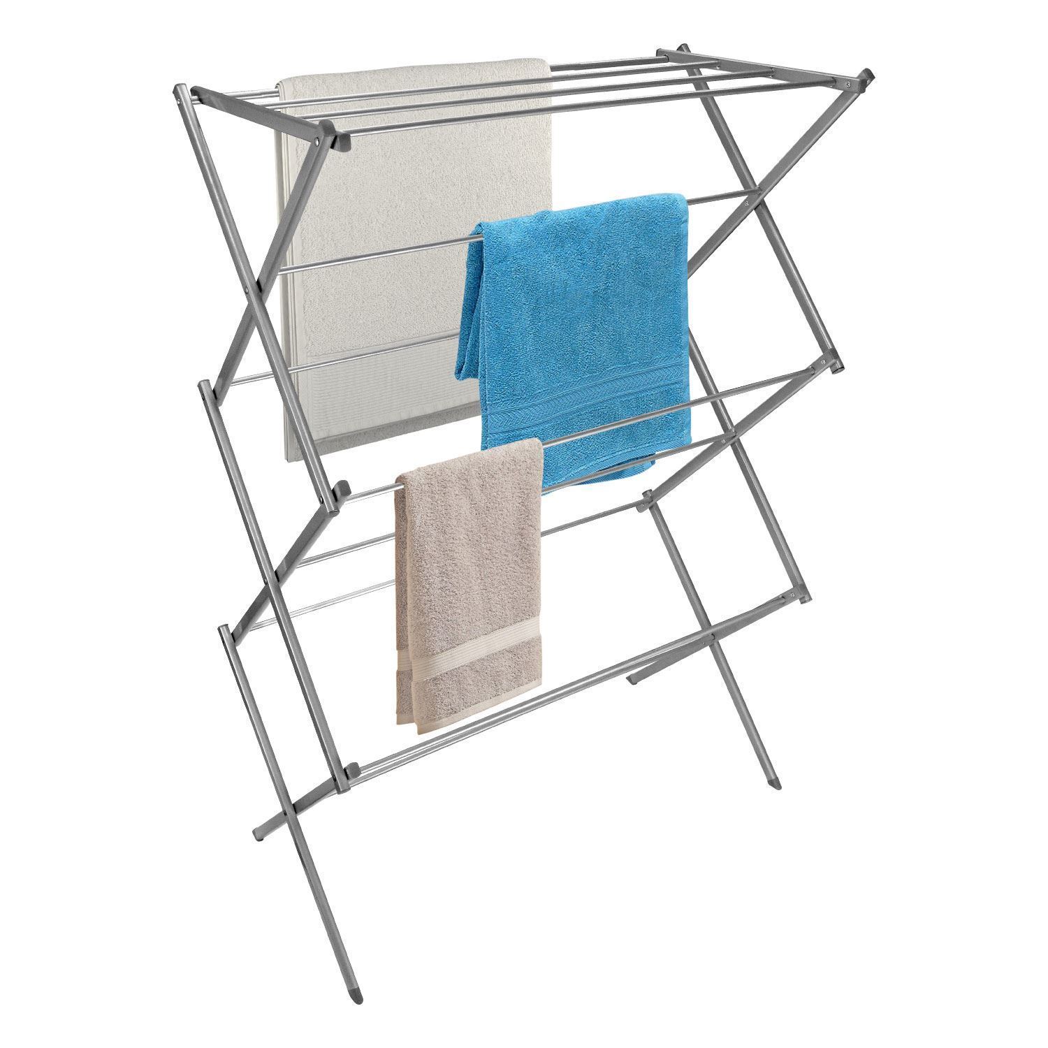 FOLDING COMPACT INDOOR 3 TIER HEAVY DUTY METAL CLOTHES AIRER HORSE