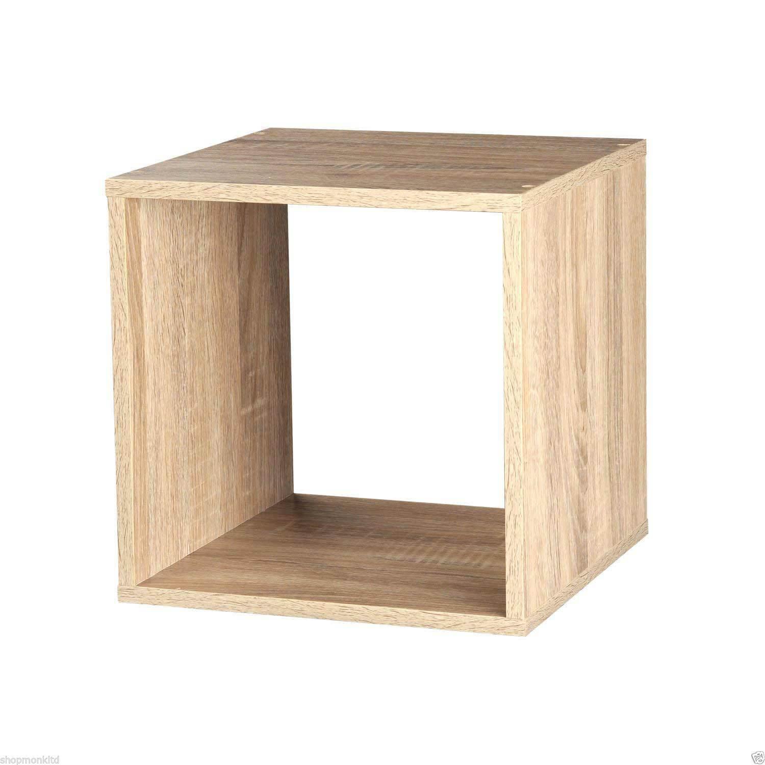 WOODEN STORAGE CUBE BOX SQUARE OFFICE BEDROOM FURNITURE BOOKSHELF