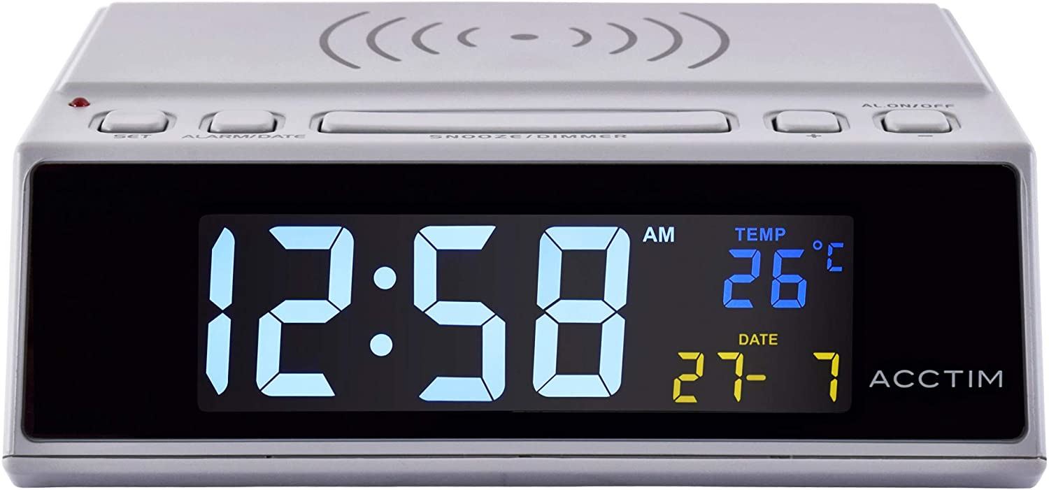 ACCTIM WIRELESS/USB SMARTPHONE PHONE CHARGING POWER PAD HUB ALARM CLOCK - Picture 4 of 5