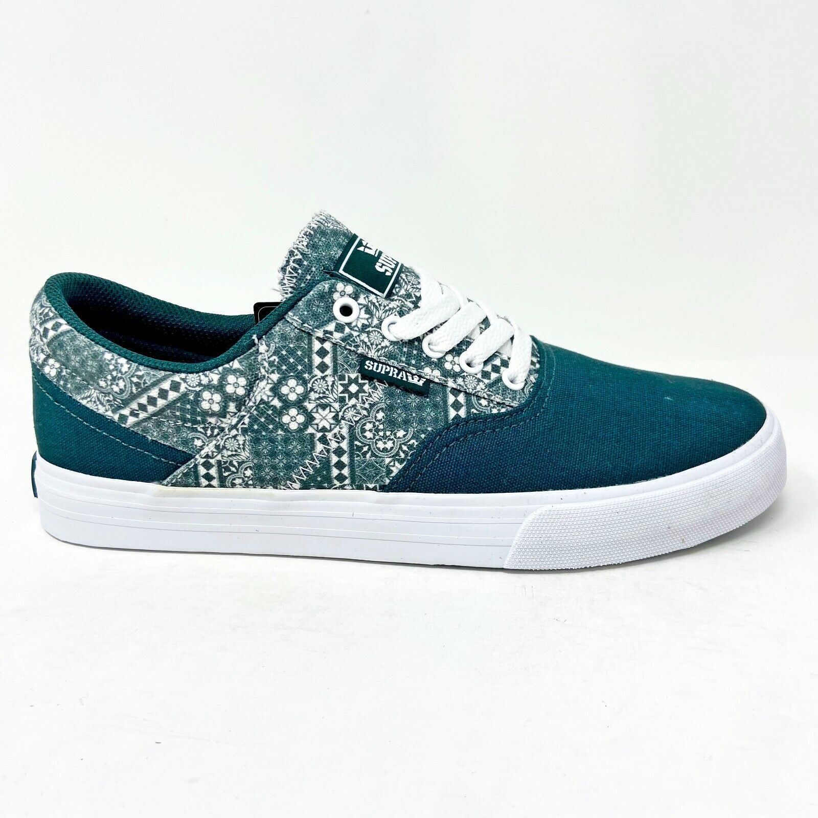 Supra Cobalt Evergreen Print Green White Mens Skateboard Shoes