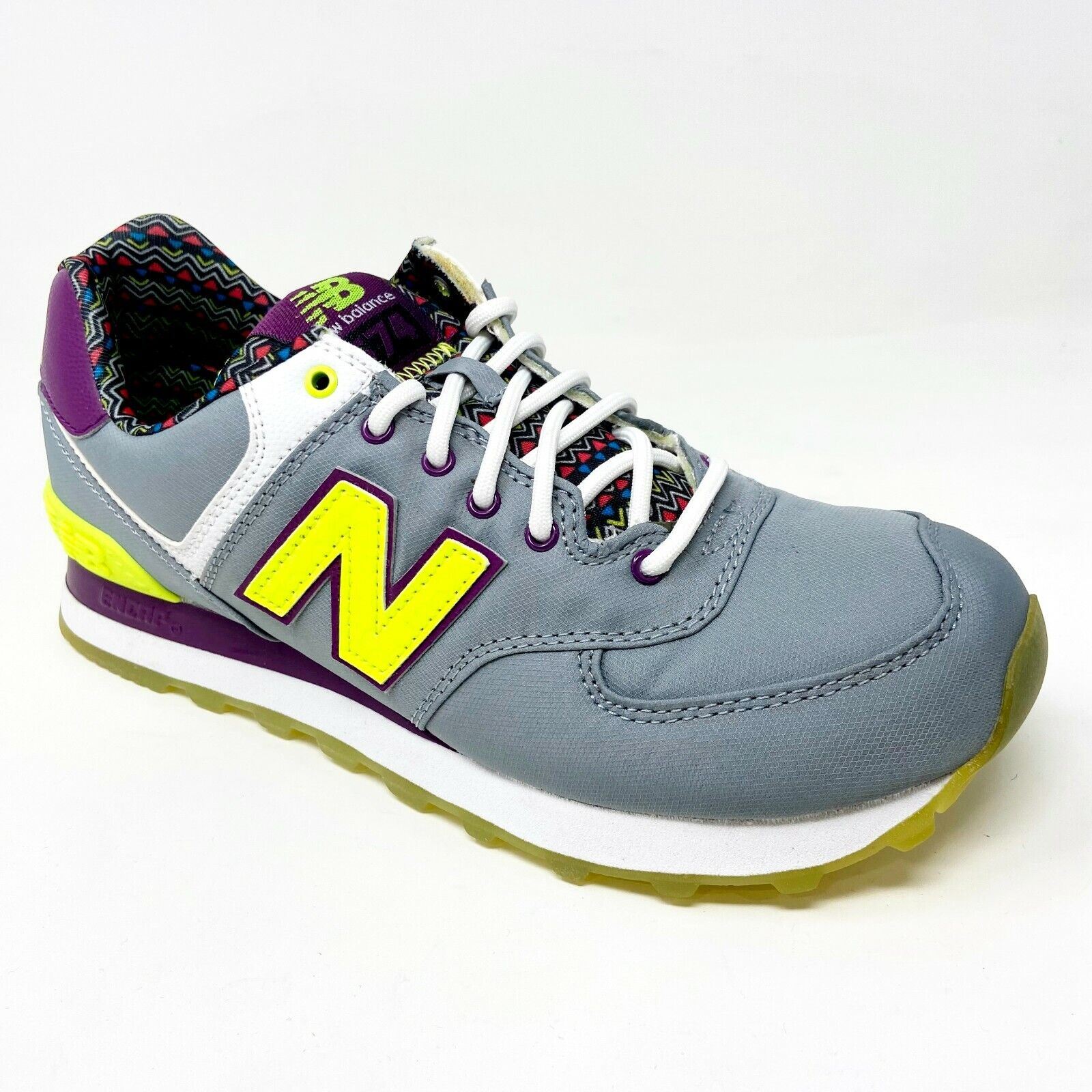 New Balance 574 Classic Street Beat Gray Purple Womens Casual