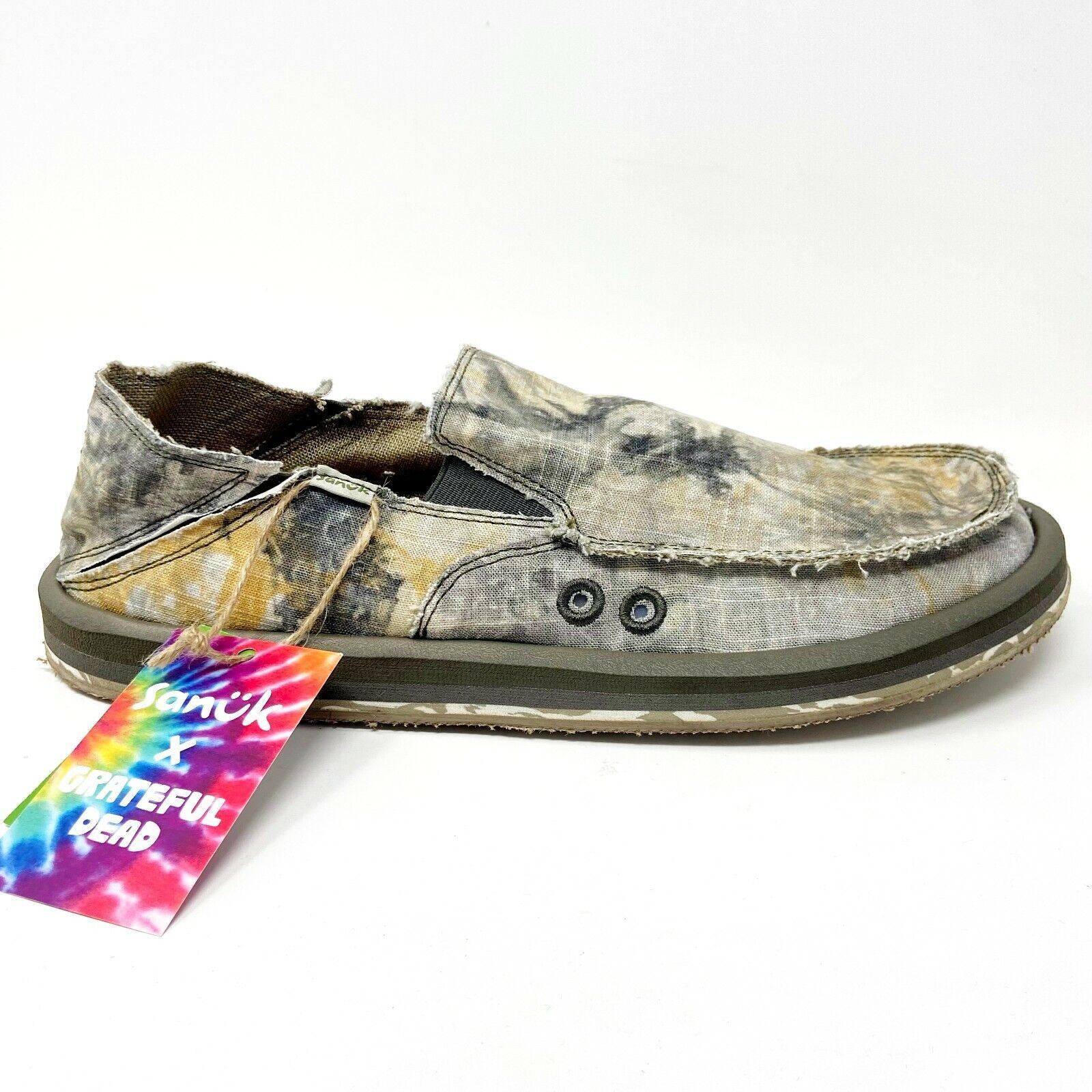 Sanuk x Grateful Dead Vagabond ST Tie Dye Hemp Surfer Slip  display picture 3