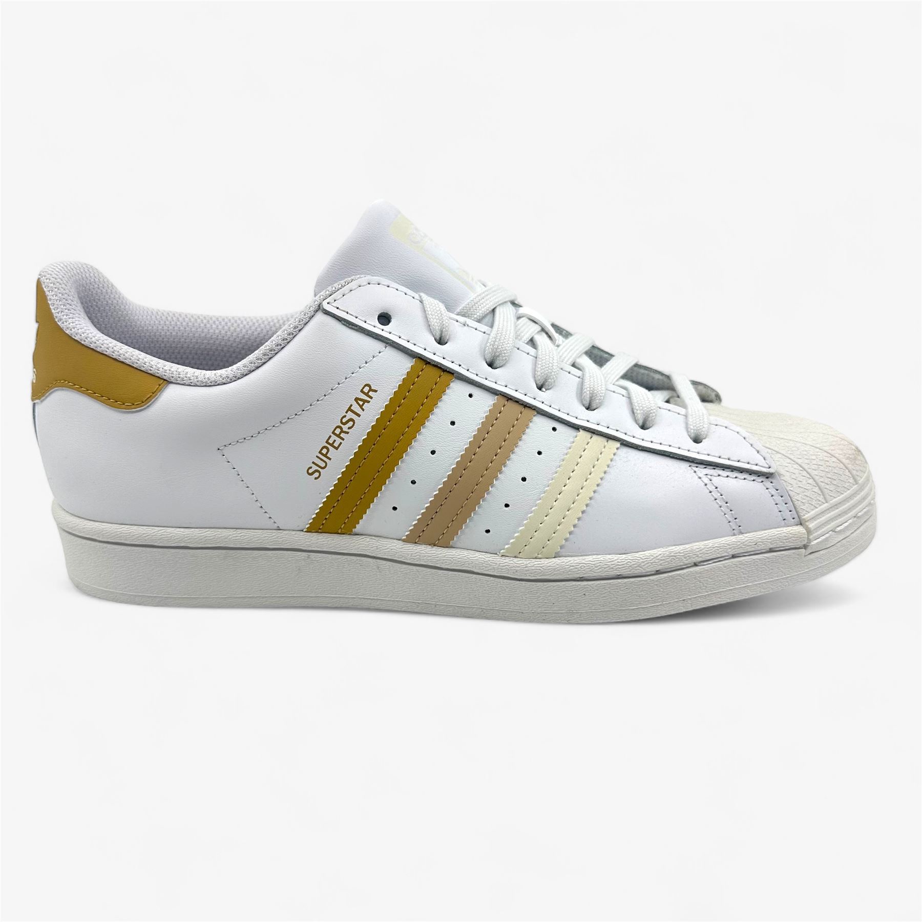 Size 10 - Adidas Superstar White Golden Beige for sale online | eBay
