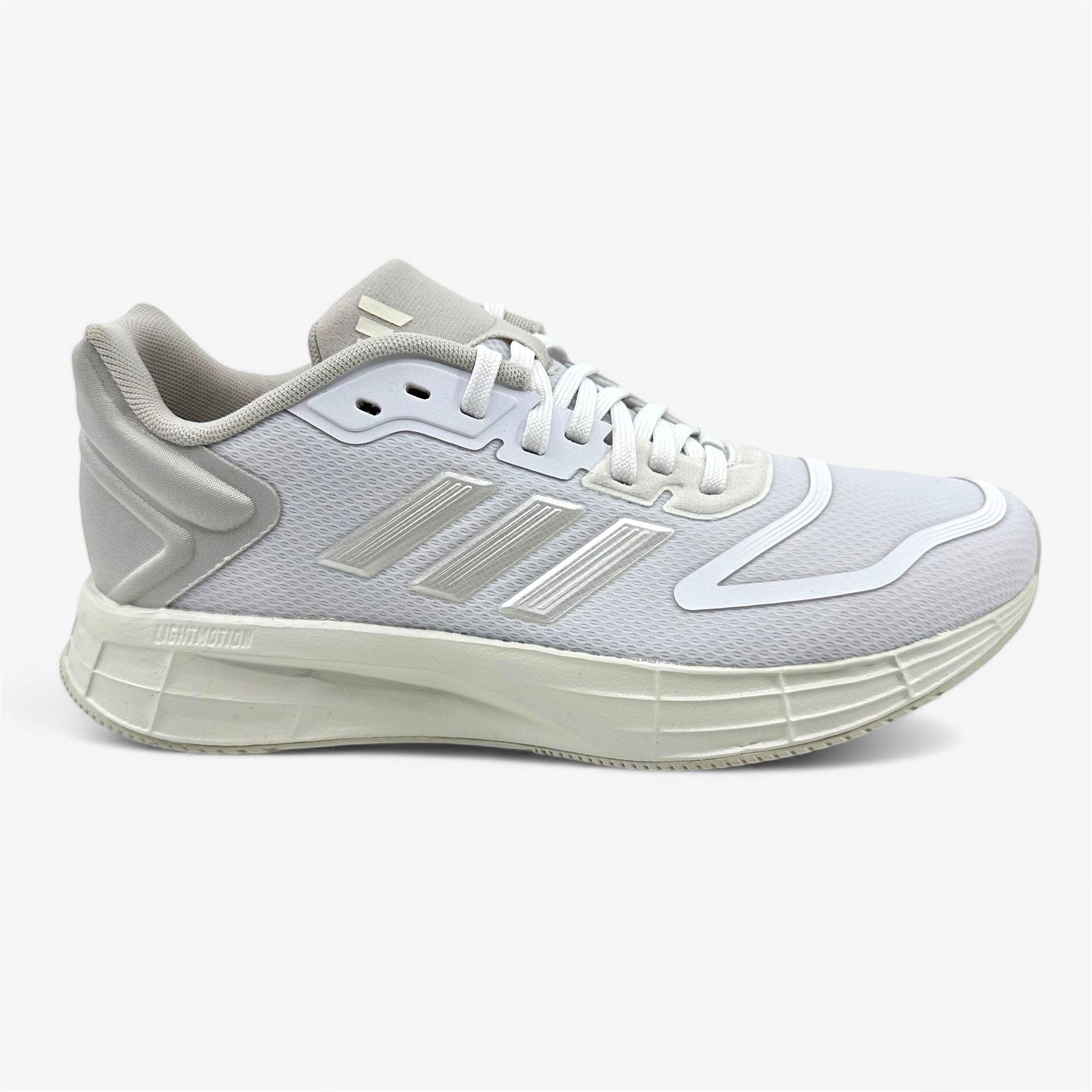 アンダーアーマー Adidas Duramo 10 Cloud White Metallic Grey Womens Athletic Sneaker