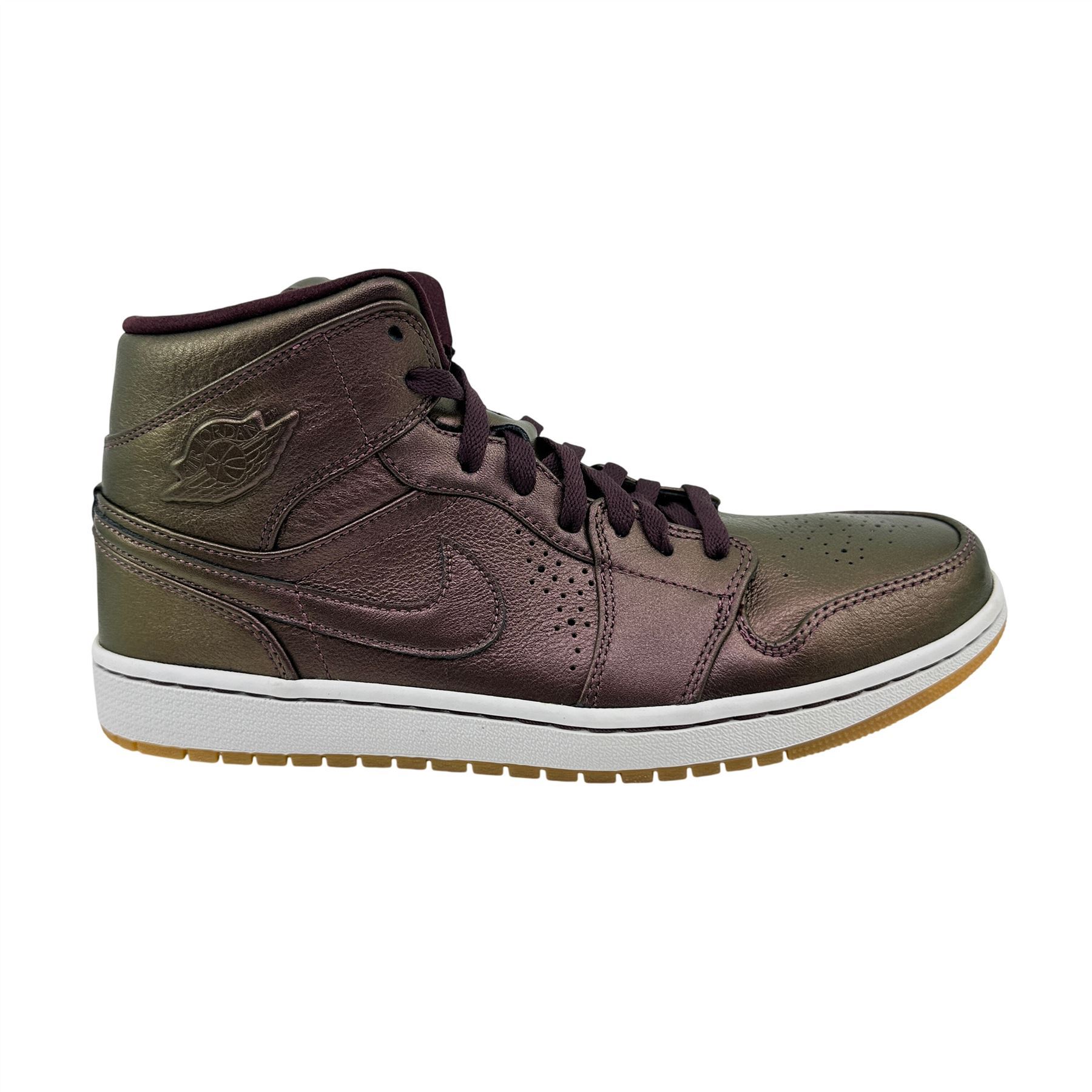 Jordan 1 Mid Nouveau Burgundy White Mens Athletic Sneaker | eBay display picture 3