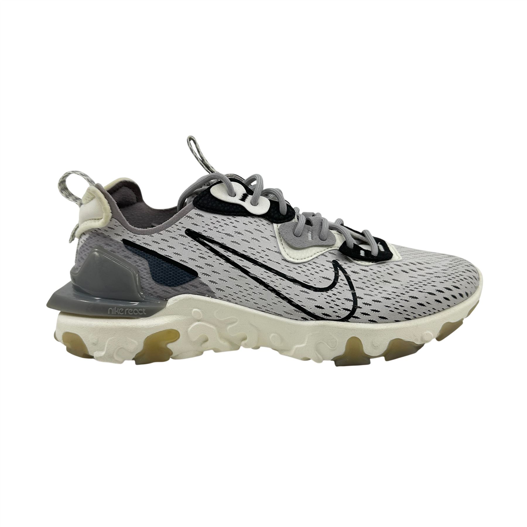 Nike React Vision Vast Grey Black White Mens Athletic D/MS/X Sneaker Nike React Vision Vast Grey Black White Mens Athletic D/MS/X  main image 4