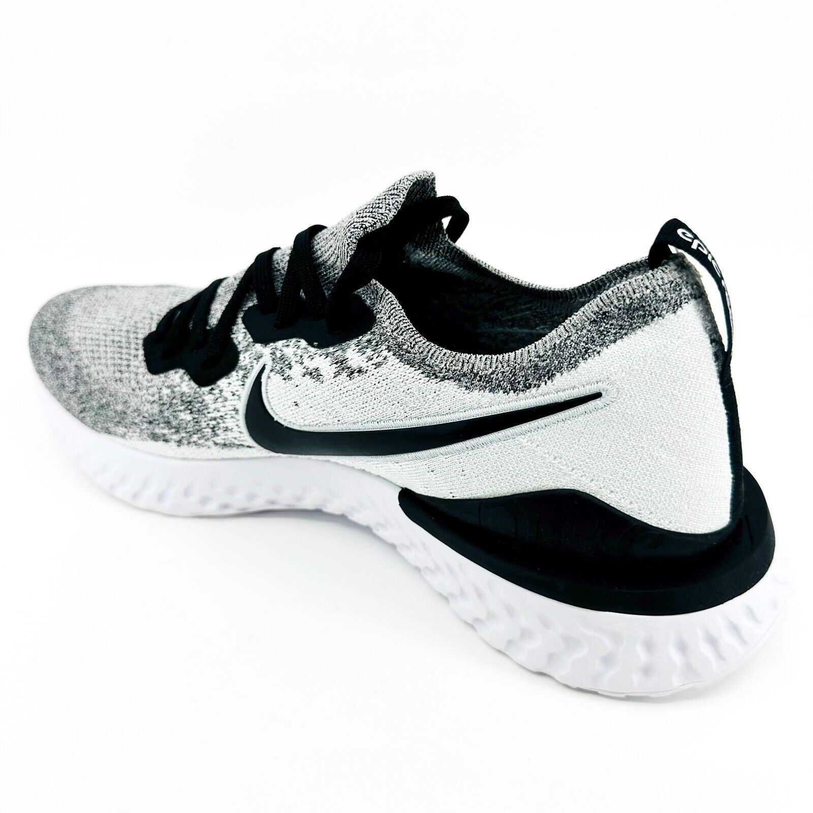 Nike Epic React Flyknit 2 White Black Platinum Oreo Mens Running