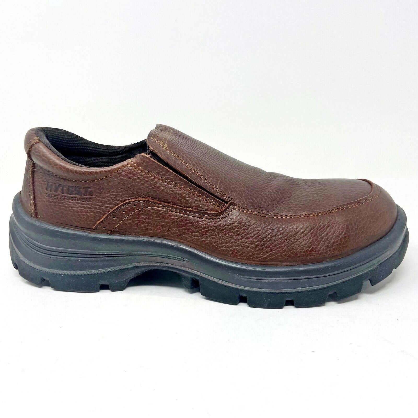 Hytest Slip On Steel Toe EH Brown Mens Wide Width Work Shoes  display picture 1