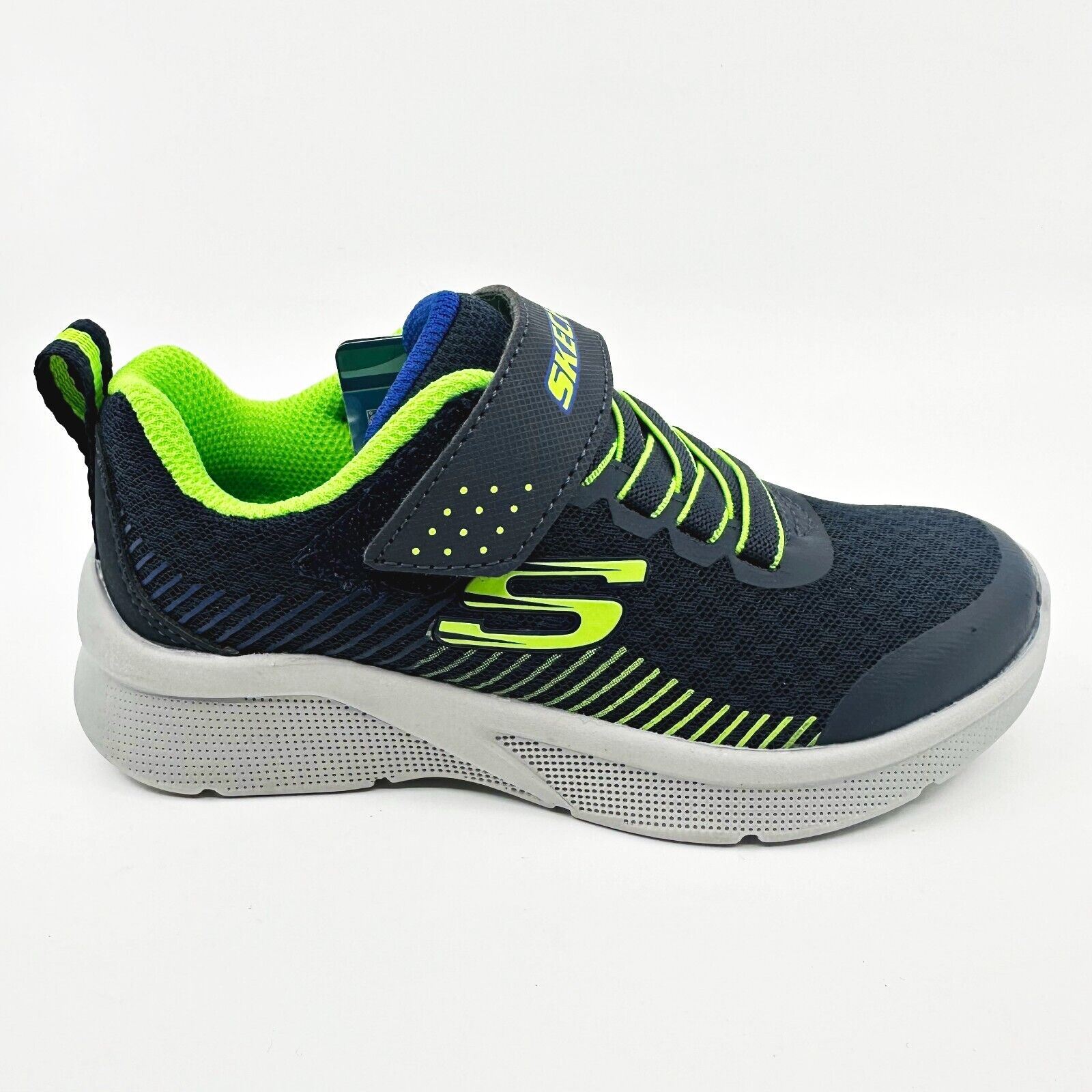 Skechers Microspec Gorza Navy Lime Kids Boys Sneakers | eBay
