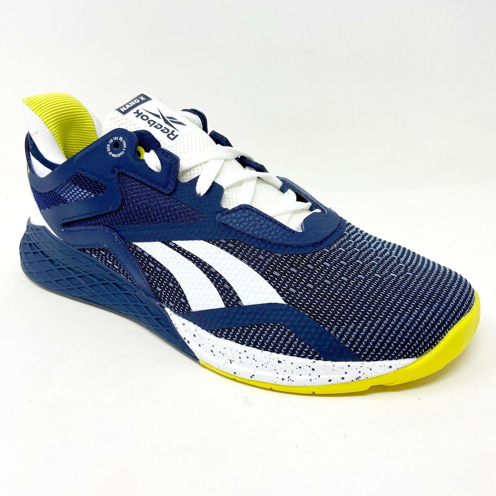 Reebok Nano X Vector Navy White Chartreuse Mens Cross Training