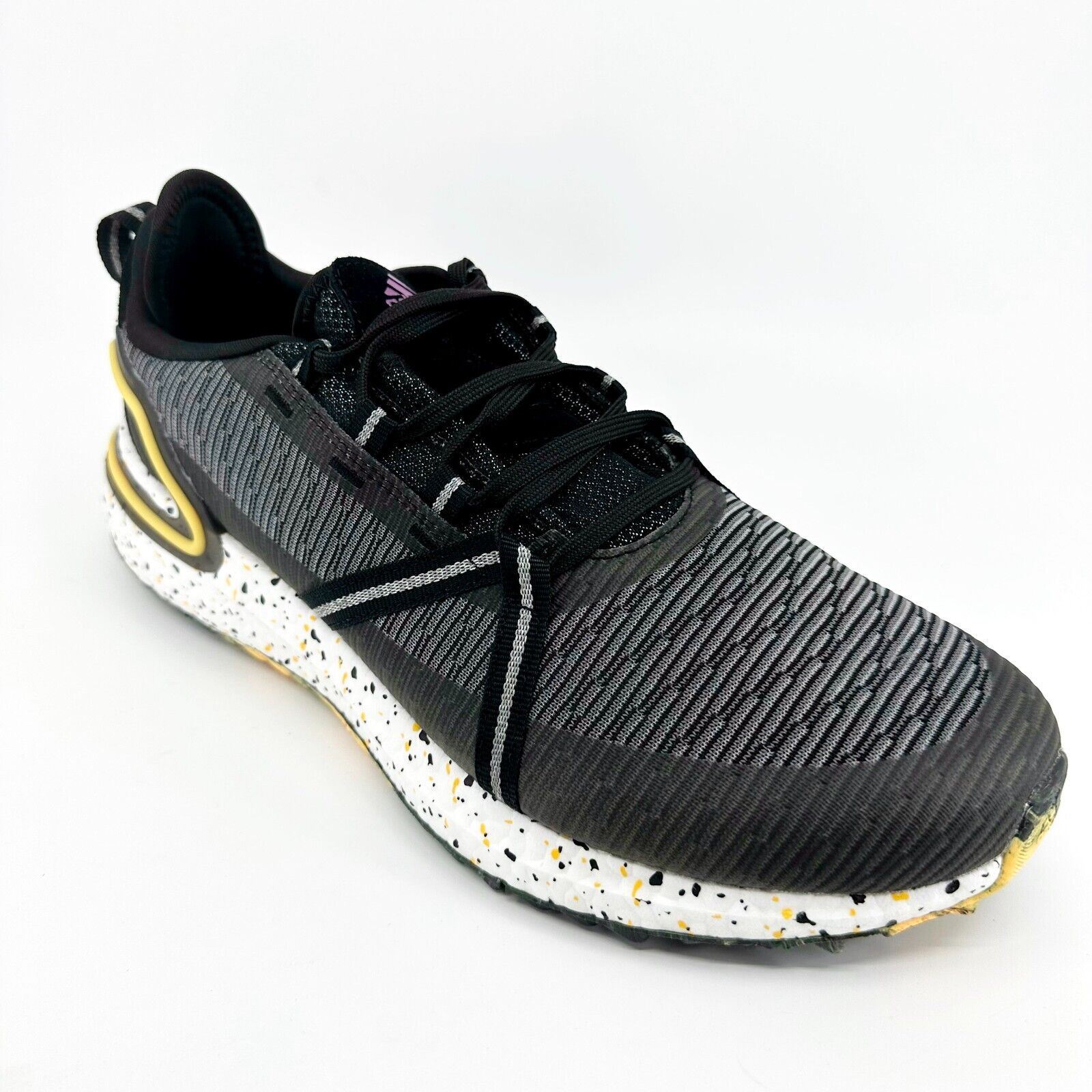 Adidas Solarthon Boost Black Gold Mens Spikeless Golf Shoes FZ1024