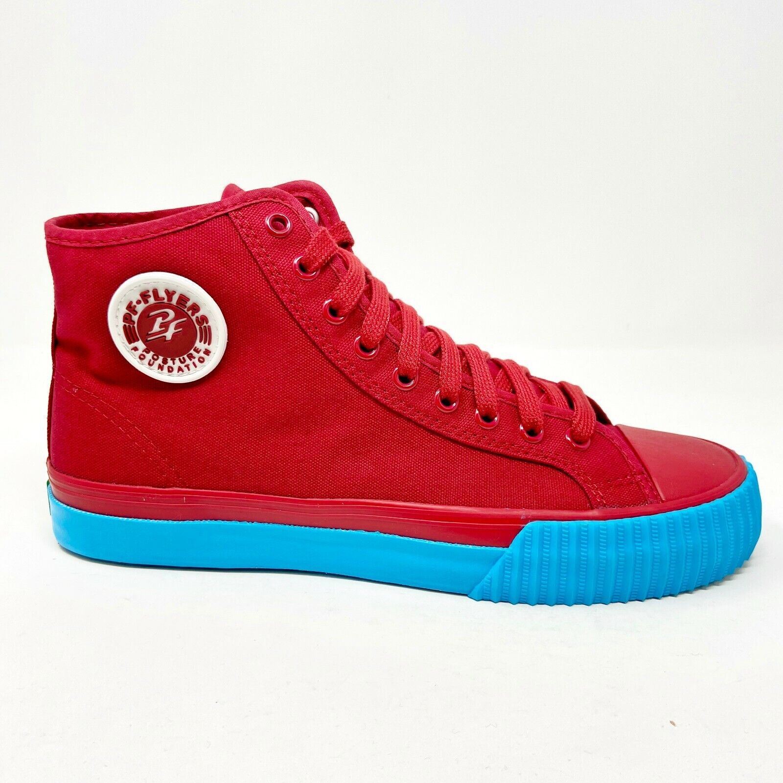 PF Flyer Center Hi Red Blue Mens Retro Casual Sneakers  display picture 2