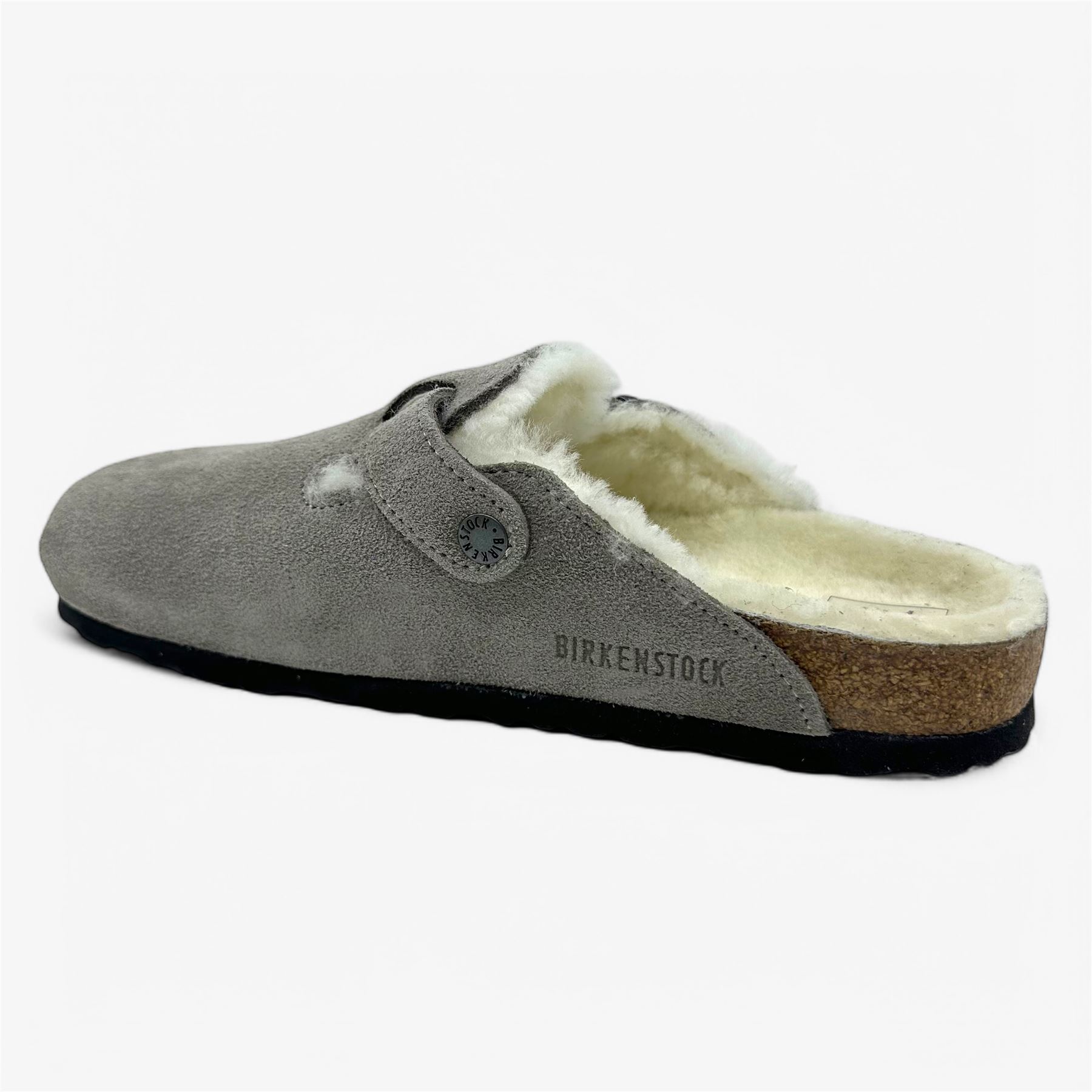 Birkenstock Boston VL Shearling Stone Coin Womens Narrow Soft
