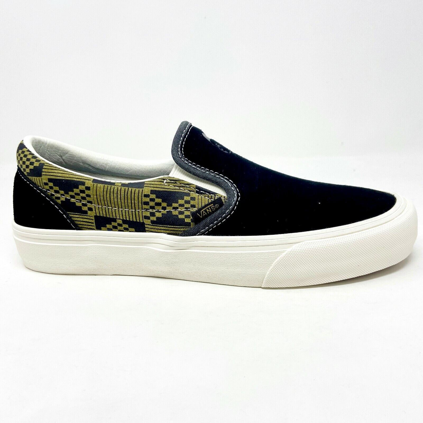 Vans Classic Slip On (Michael February) Black Olive Suede Womens 