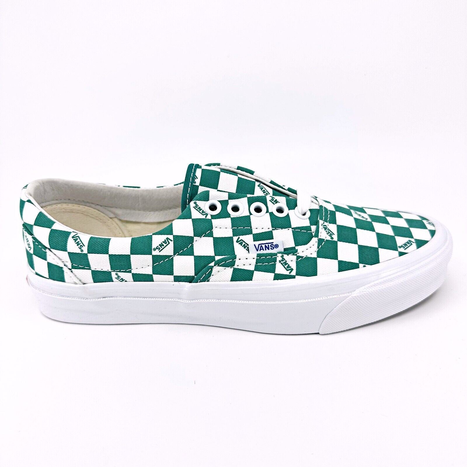靴 VANS VAULT OG ERA LX CANVAS CHECKERBOARD Vans Vault OG Era LX (Canvas) Checkerboard Logo Cadmium Green Mens