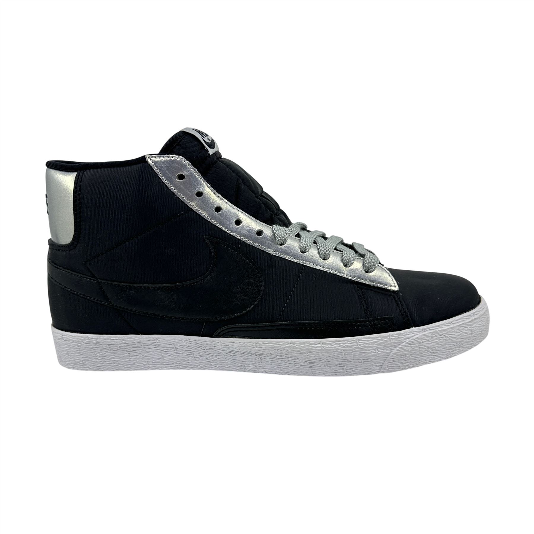 Nike Blazer High Black Metallic Silver White Mens Athletic 