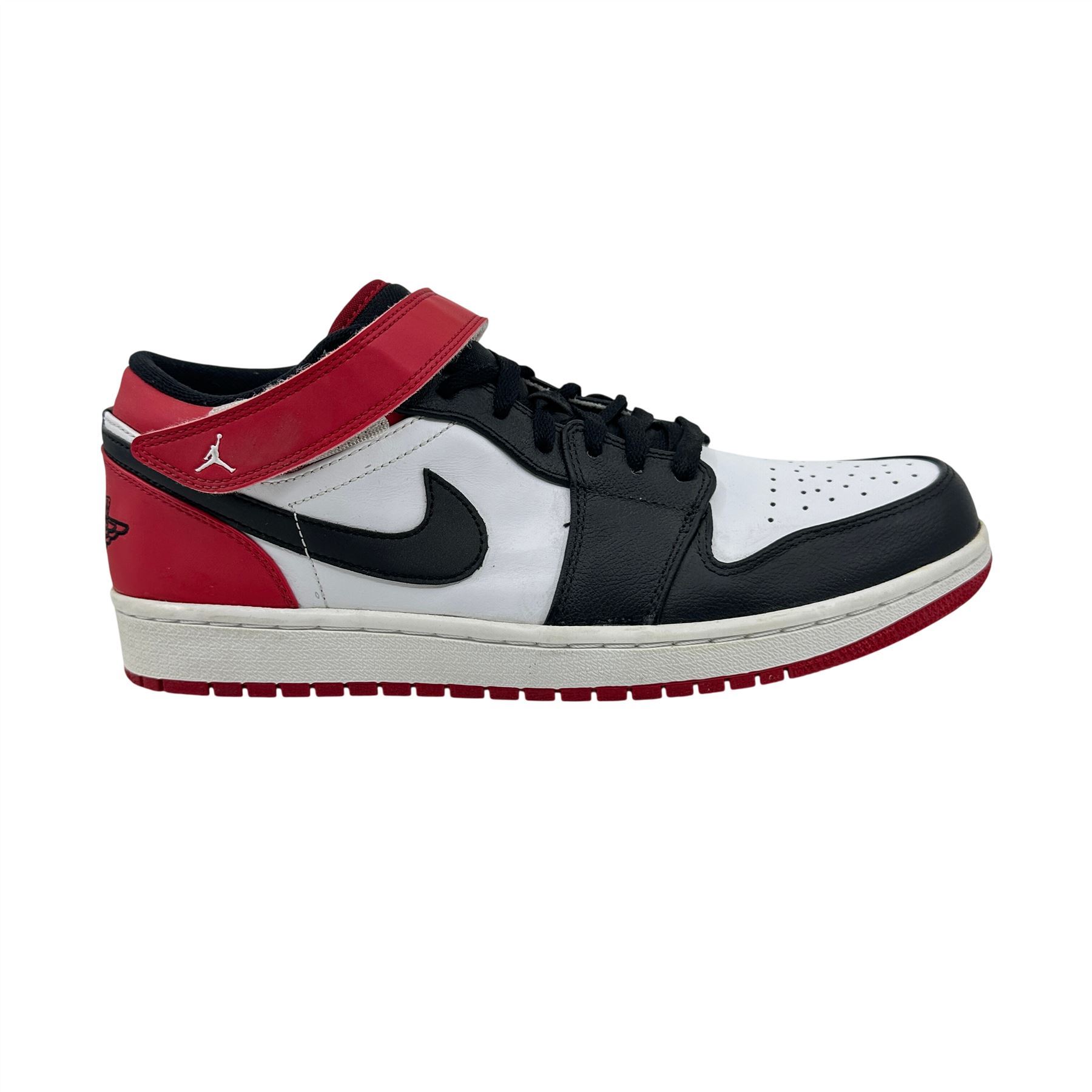 Size 12 - Air Jordan 1 Strap Low Black Toe for sale online | eBay