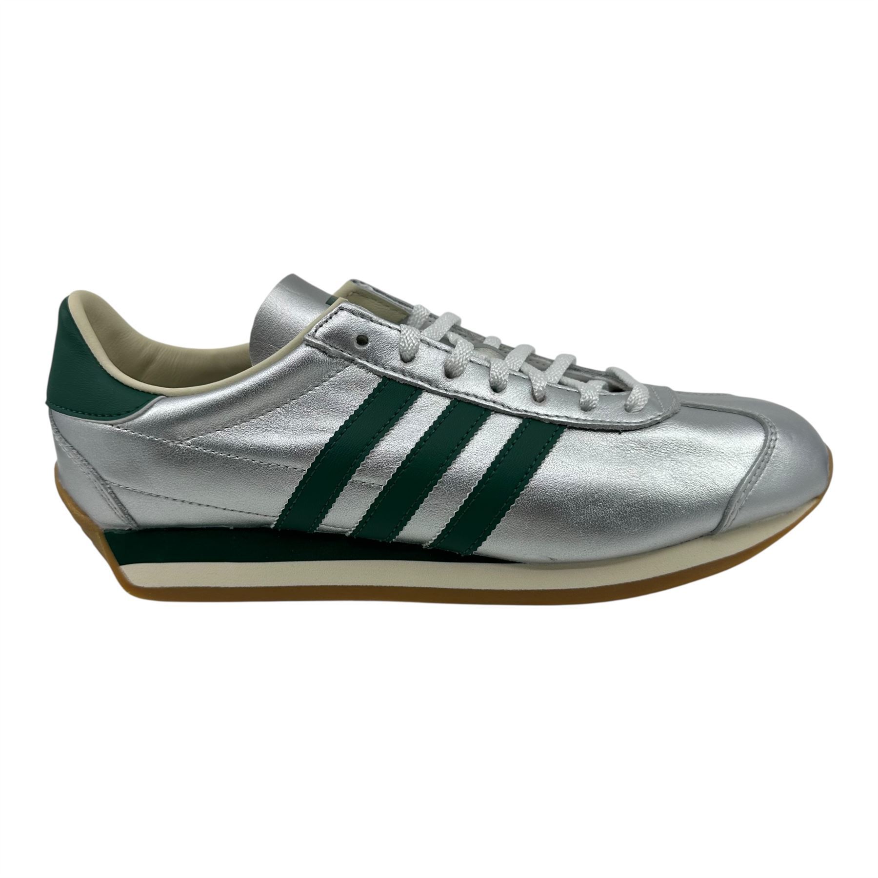 Adidas Country OG Silver Metallic Collegiate Green Womens Athletic Sneaker - 第 7/15 張圖片