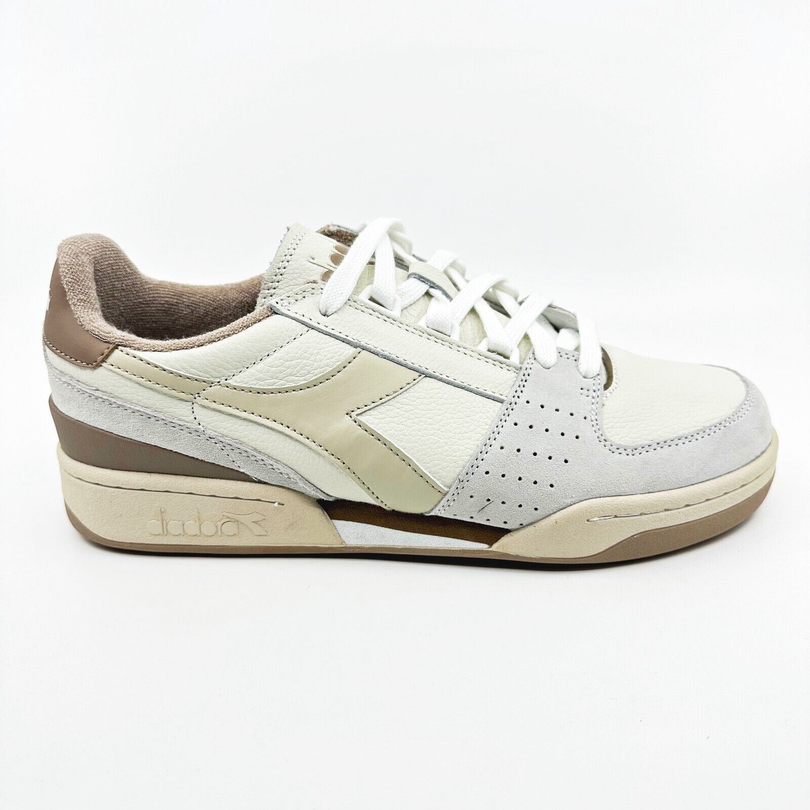 Diadora Davis Leather Premium White Sandshell Natural Mens R