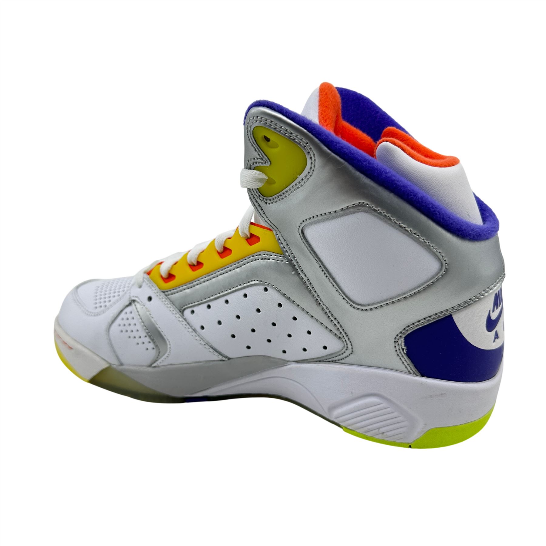 Nike Air Flight Lite High White Metallic Silver Grape Mens