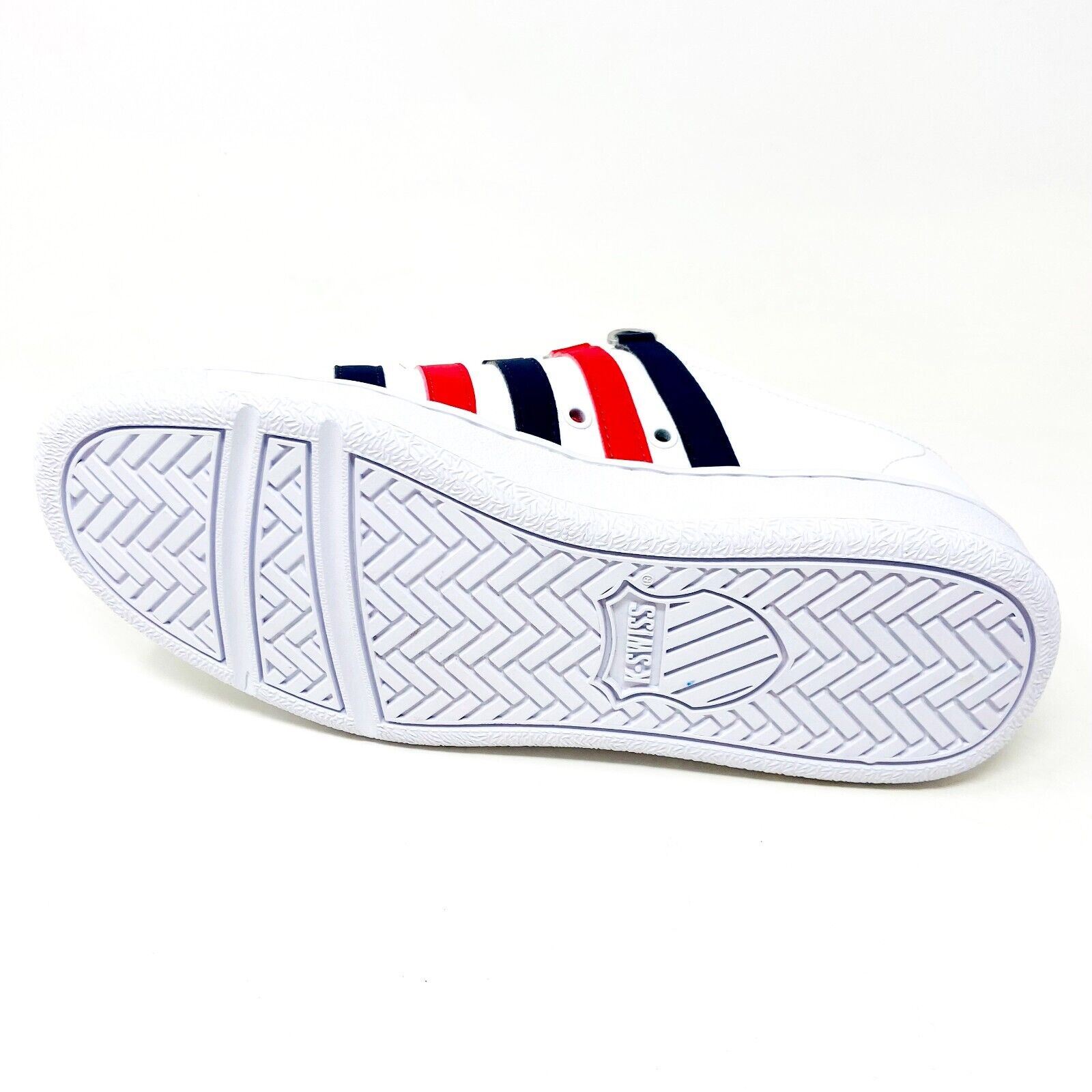 K-Swiss Classic 2000 White Red Blue Mens Casual Shoes Sneakers