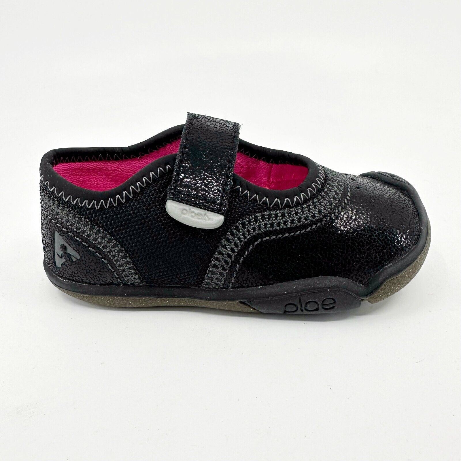 Plae Emme Black Pink Baby Toddler Size 6 Laceless Sneakers 103012