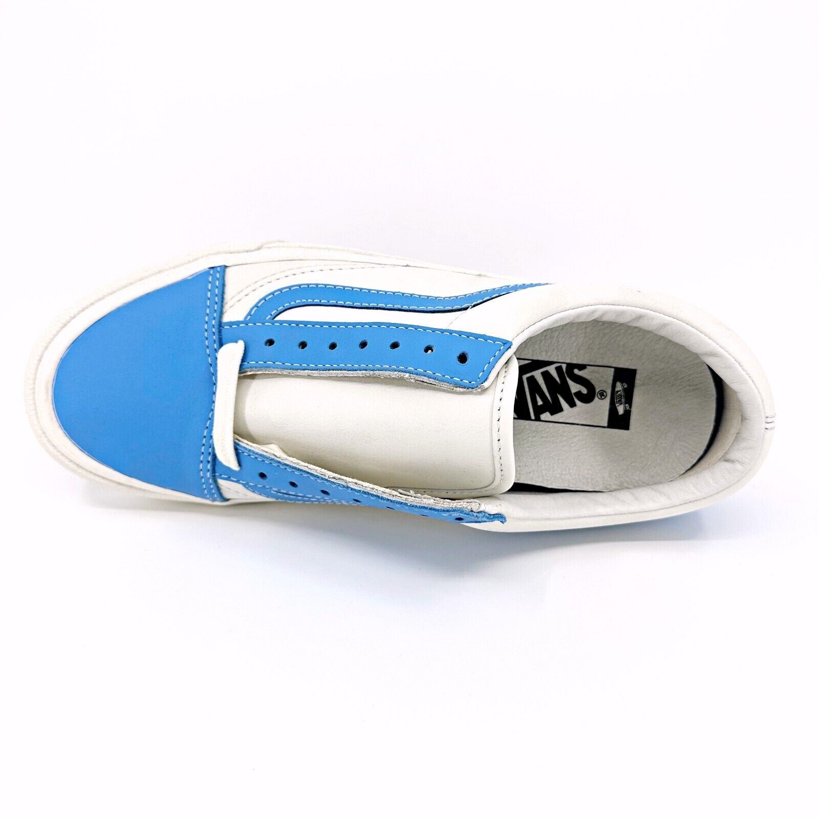 Vans Vault Old Skool VLT LX (Leather) Bonnie Blue Marshmallow Mens 