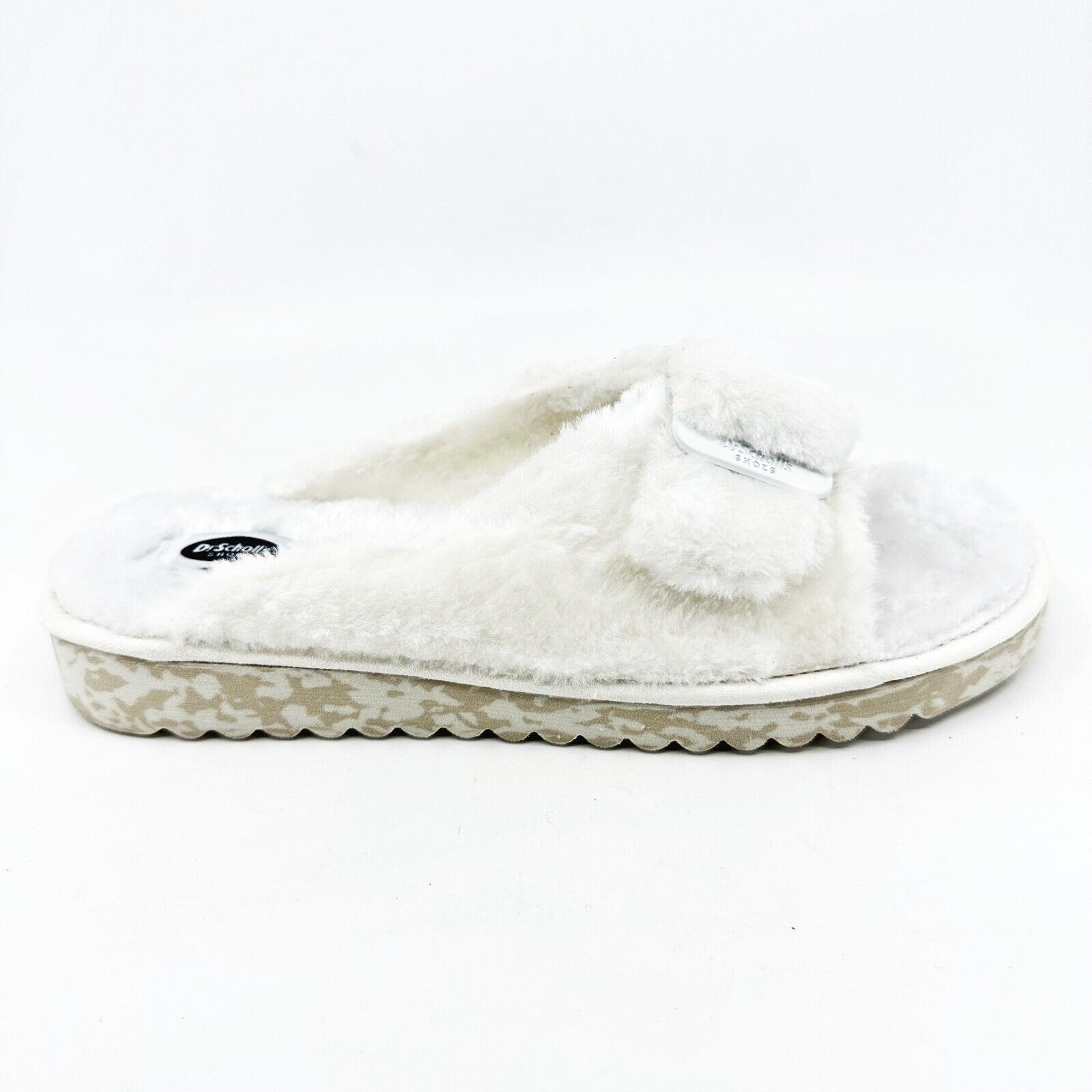 Dr Scholls Staycay OG Tofu White Faux Fur Womens Slippers Slide Sandals 4890₽