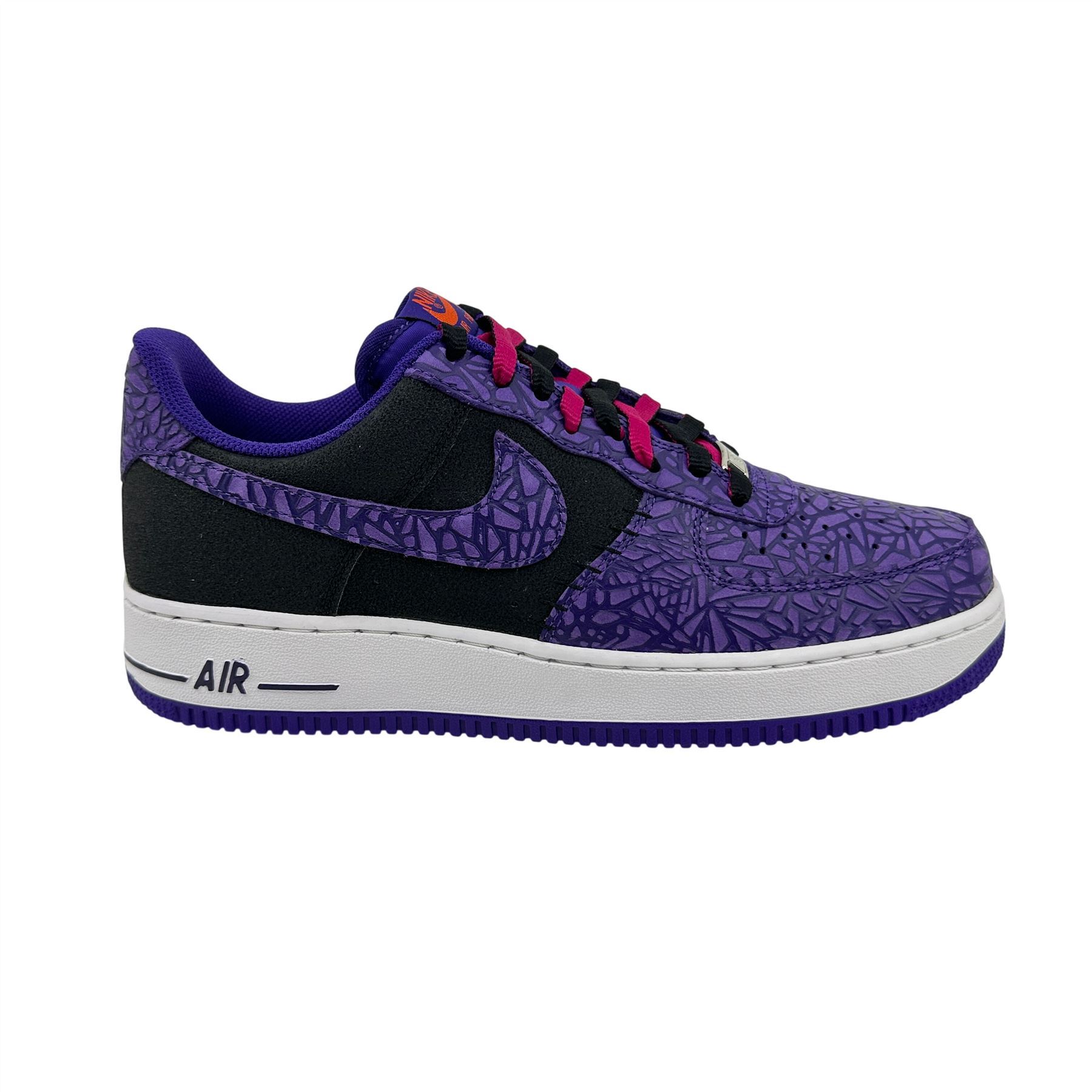 Nike Air Force 1 Black Court Purple Mens Athletic Crackled  display picture 2