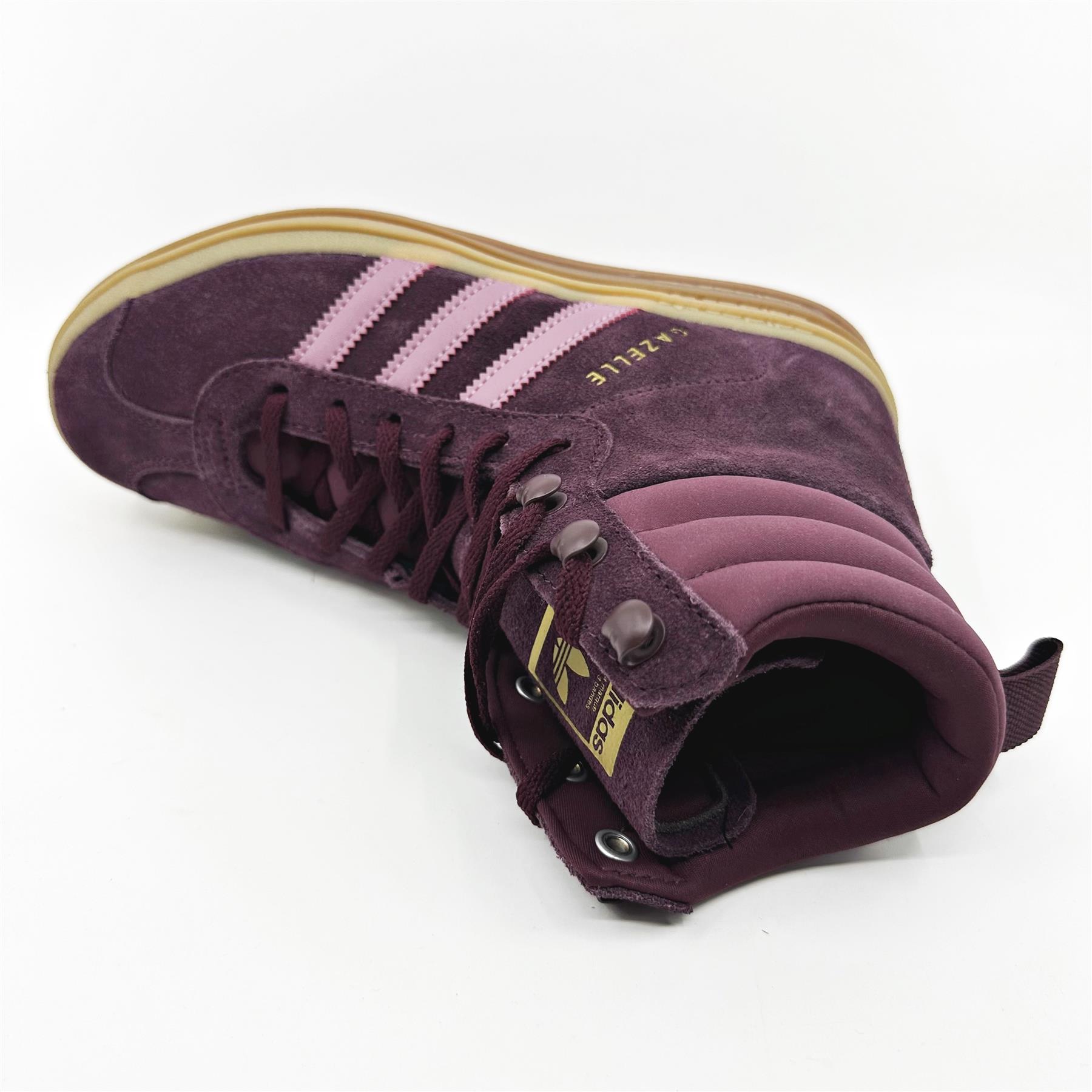 Adidas Gazelle Boot Maroon Wonder Orchid Gold Womens Athletic