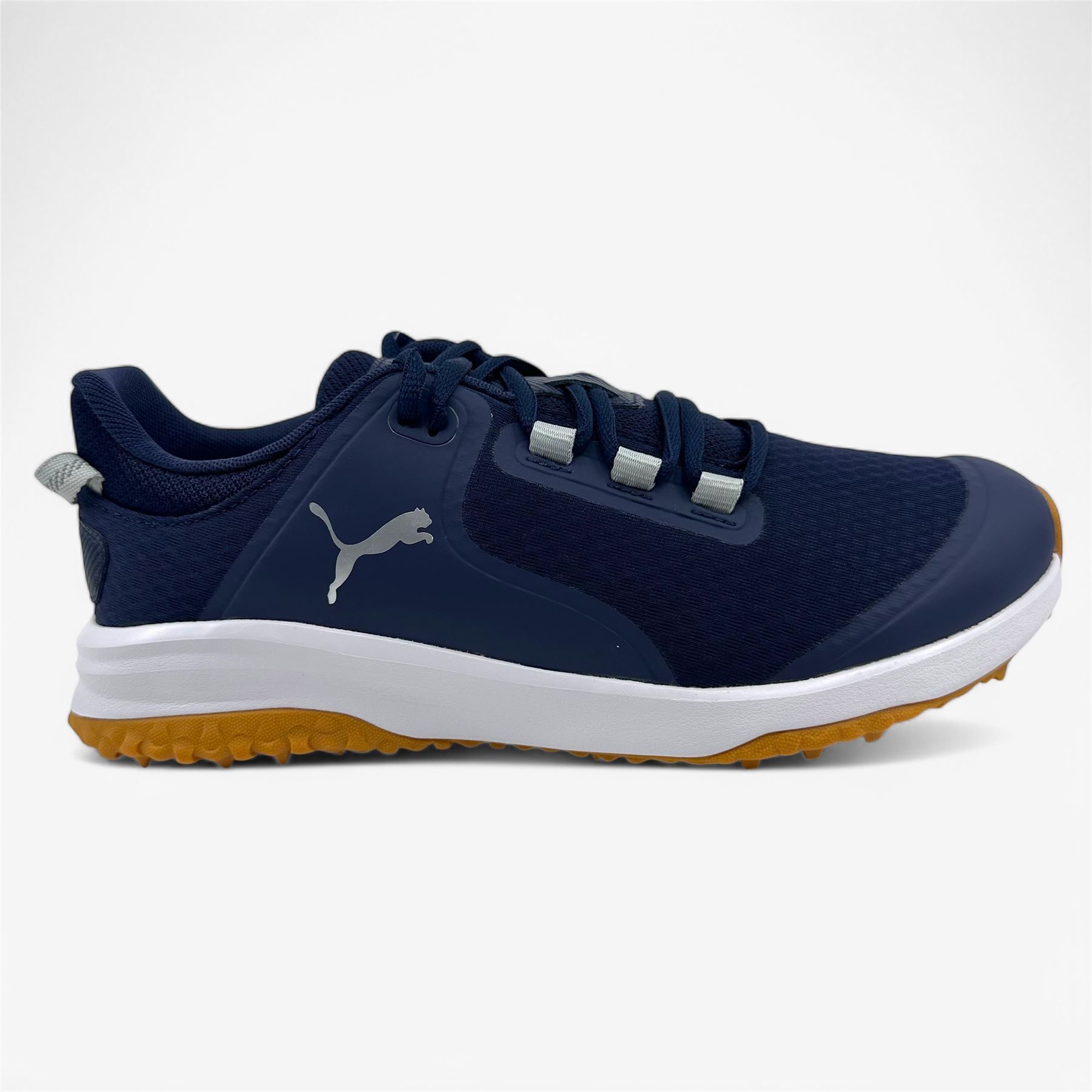 PUMA Fusion Grip Navy Silver Quiet Shade Mens Extra Wide Spikeless