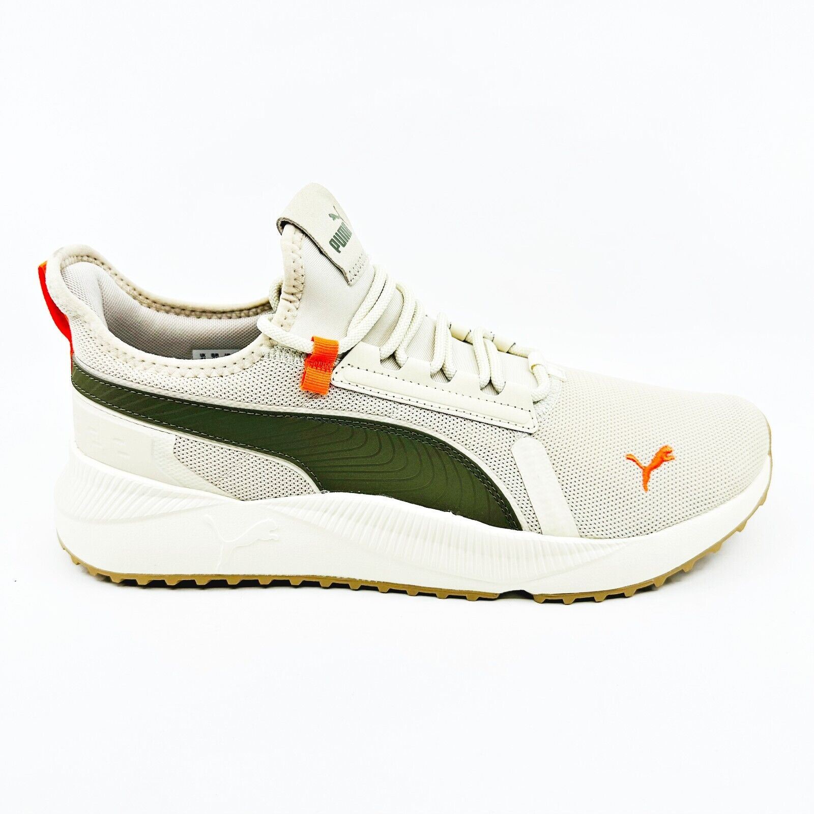 Puma Pacer Future Street Plus Alpine Snow Olive Orange Mens Shoes